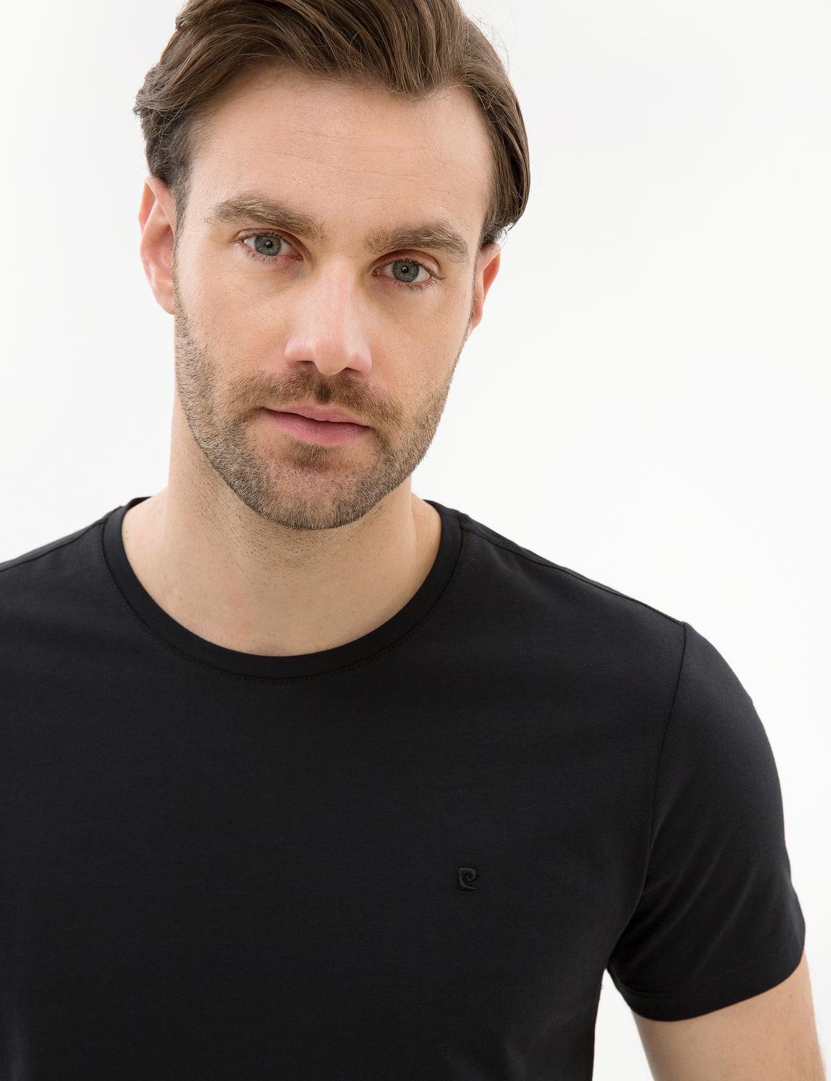 Siyah Slim Fit Bisiklet Yaka Basic T-Shirt