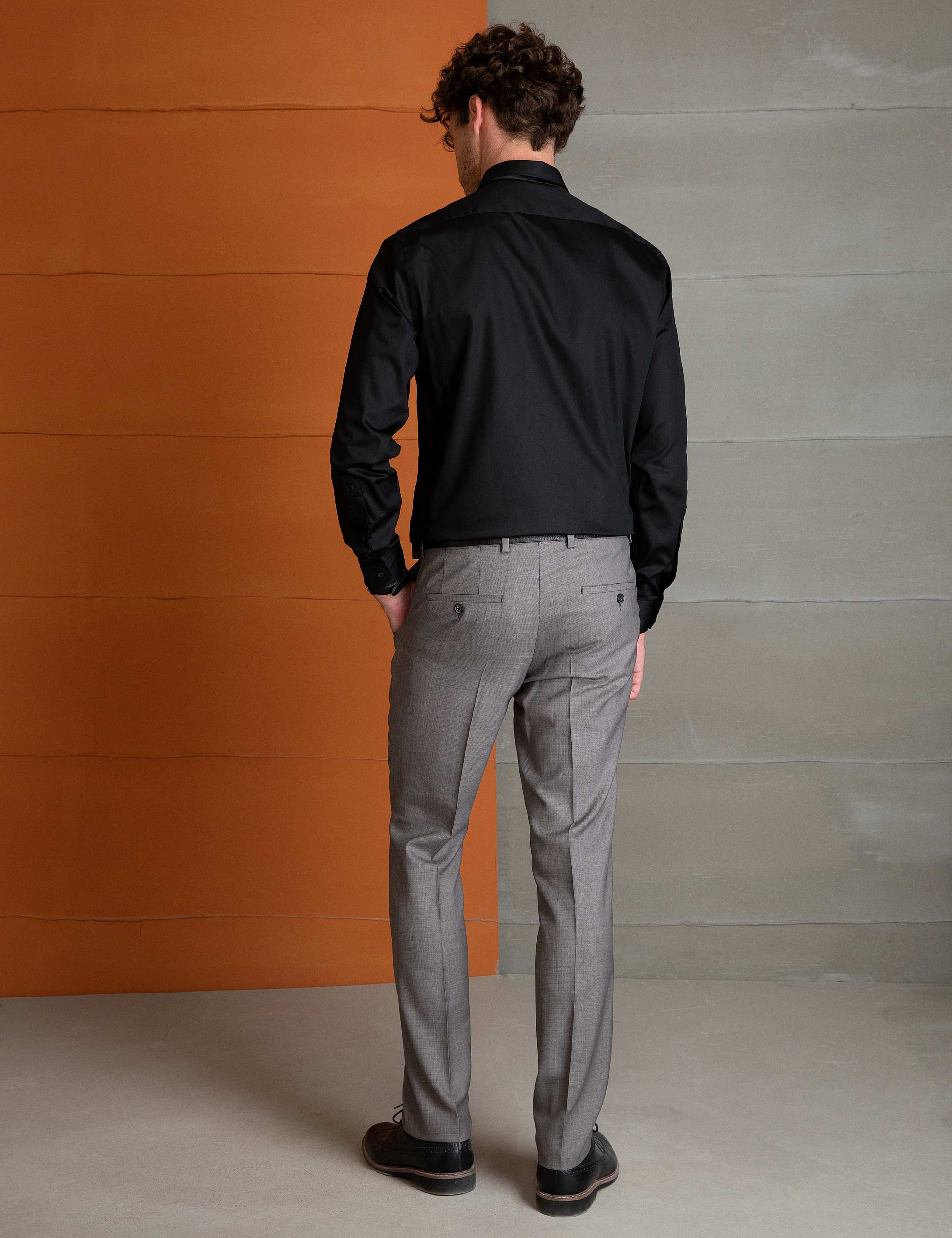 Gri Slim Fit Kumaş Pantolon - Image 3