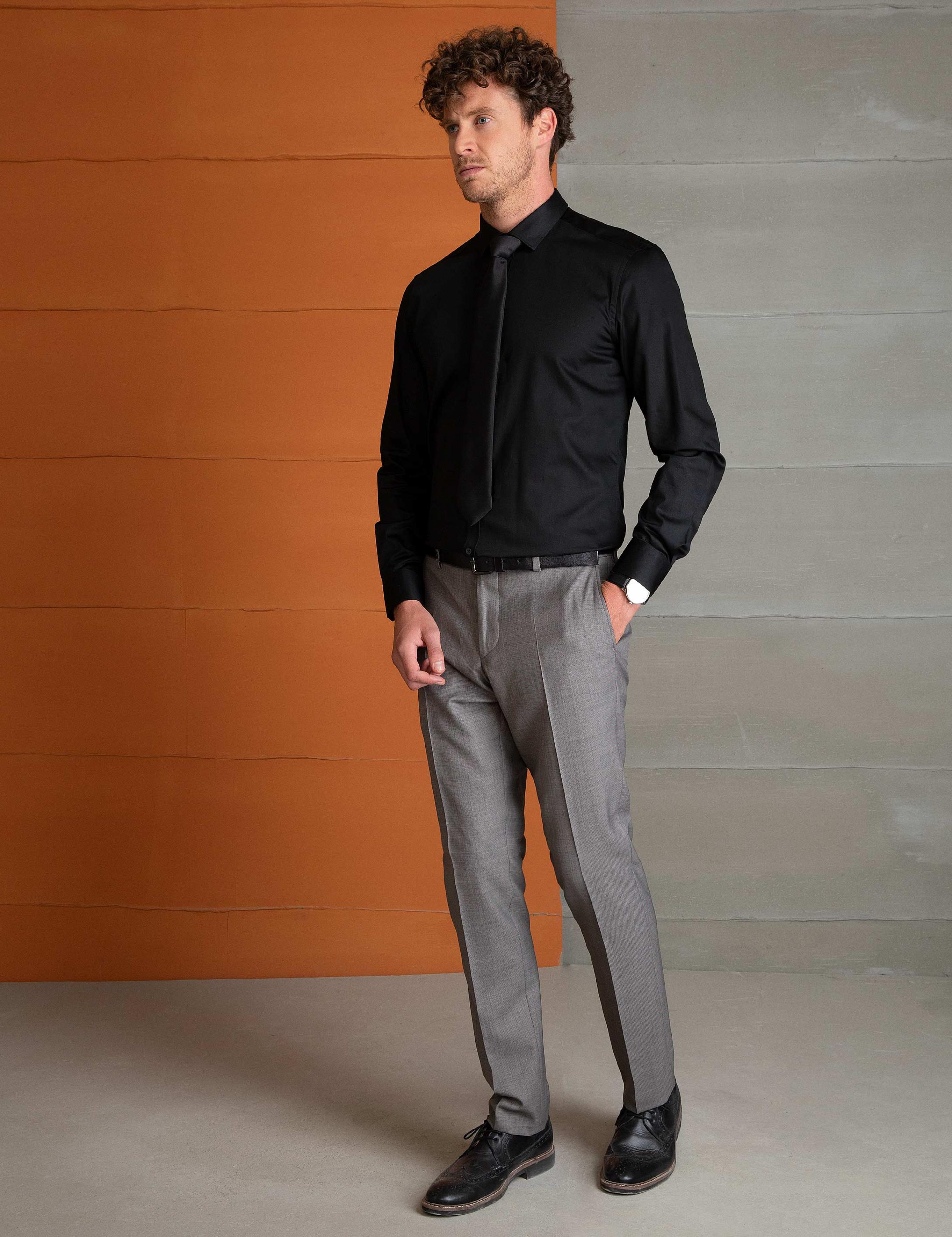 Gri Slim Fit Kumaş Pantolon