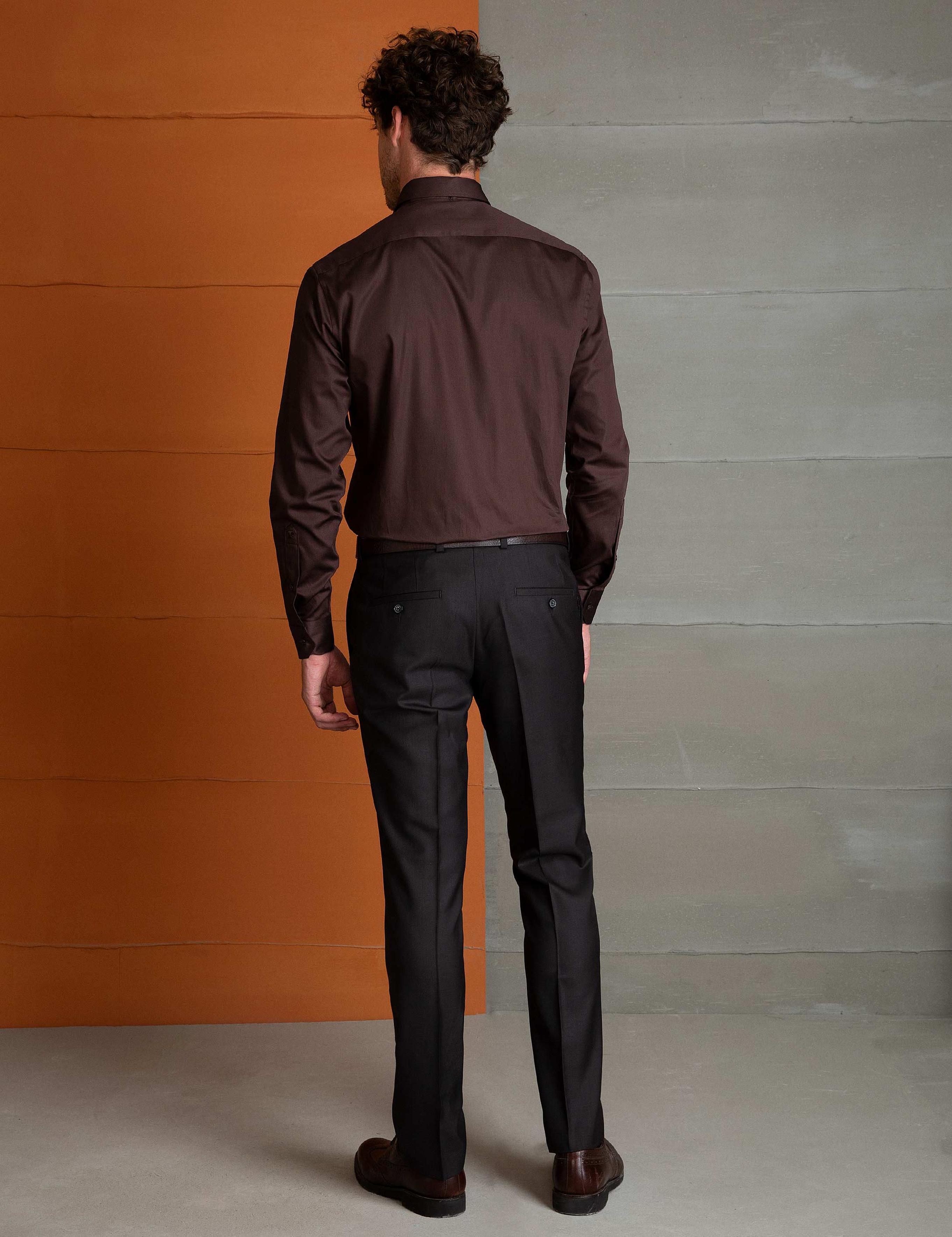 Kahverengi Slim Fit Kumaş Pantolon