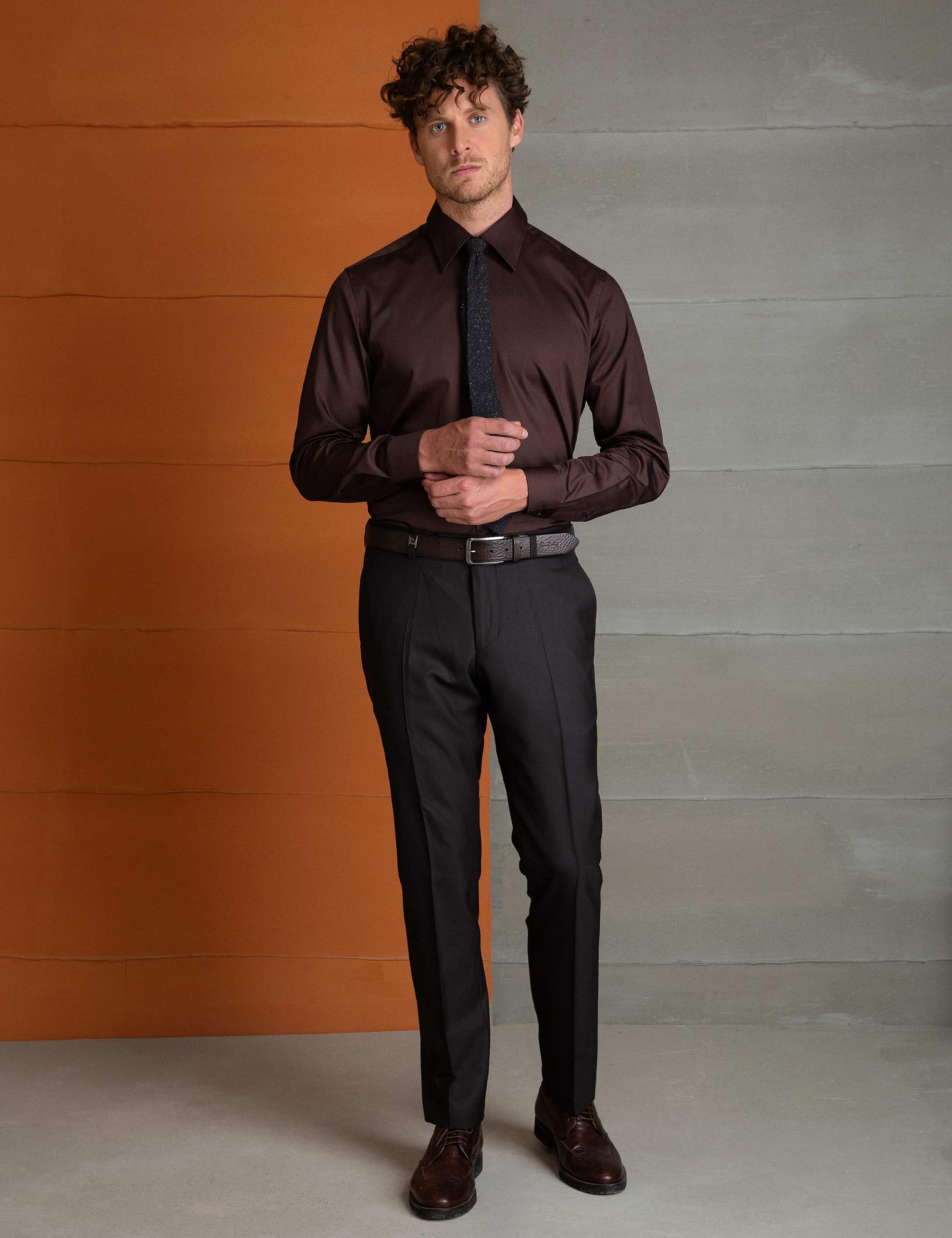 Kahverengi Slim Fit Kumaş Pantolon