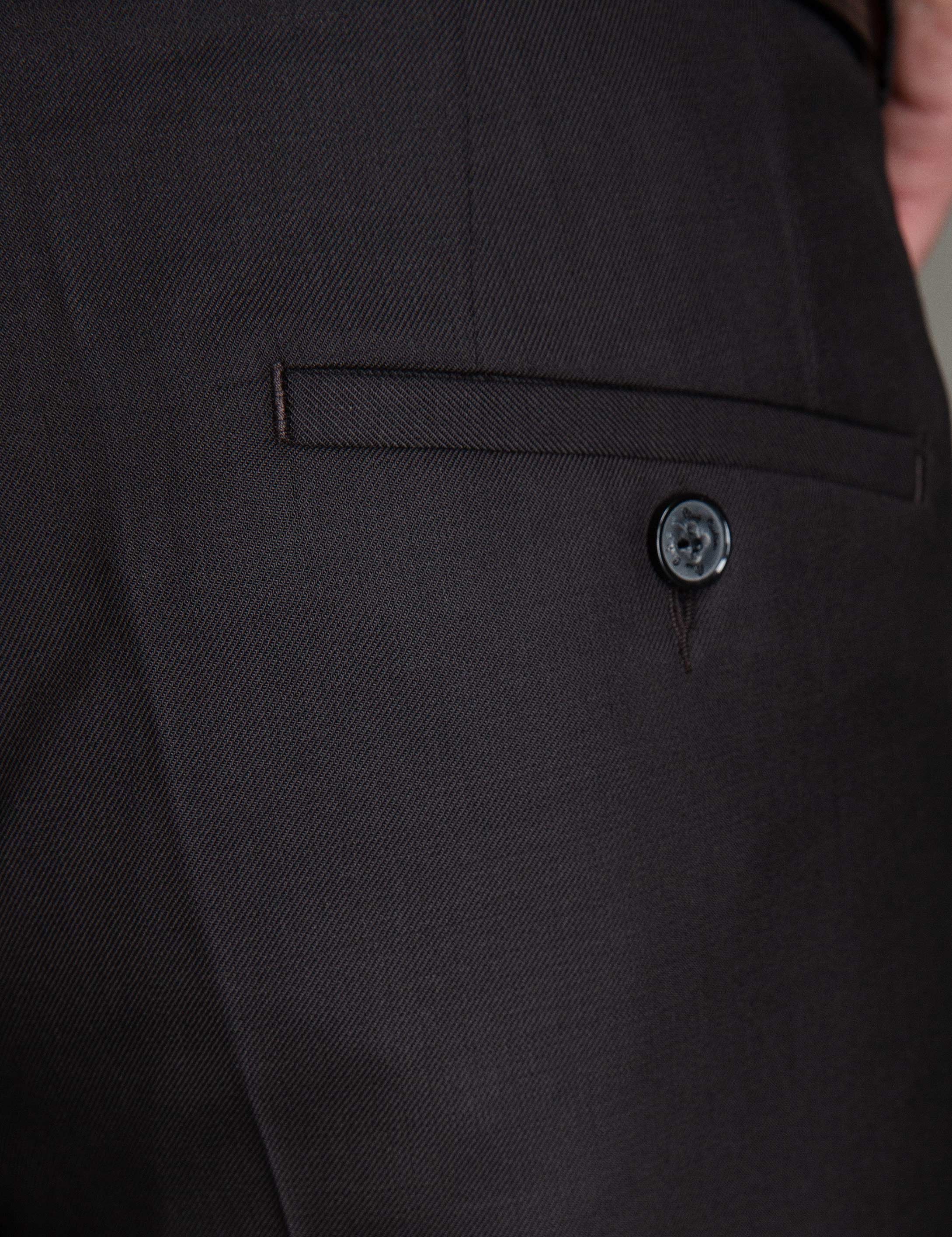 Kahverengi Slim Fit Kumaş Pantolon - Image 4
