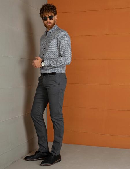 Gri Slim Fit Chino Pantolon - 50193647037