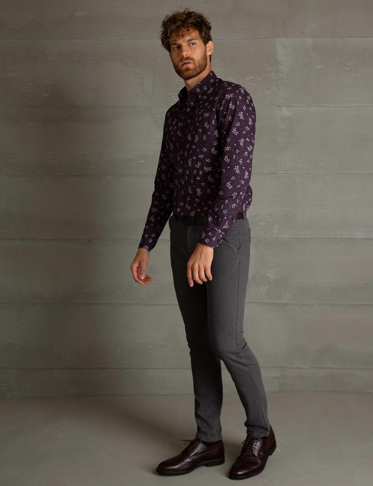 Gri Slim Fit Chino Pantolon - 50193716068