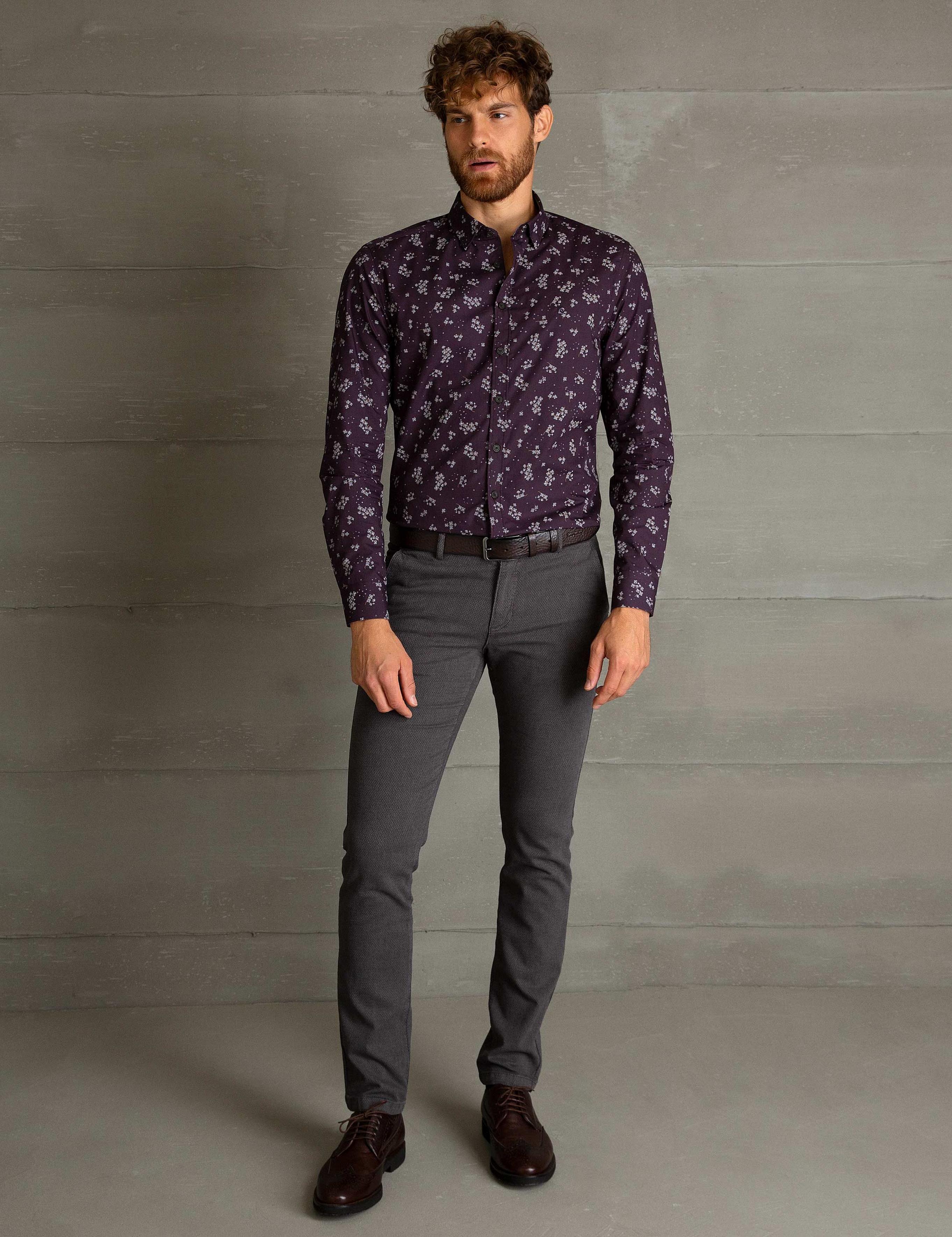 Gri Slim Fit Chino Pantolon