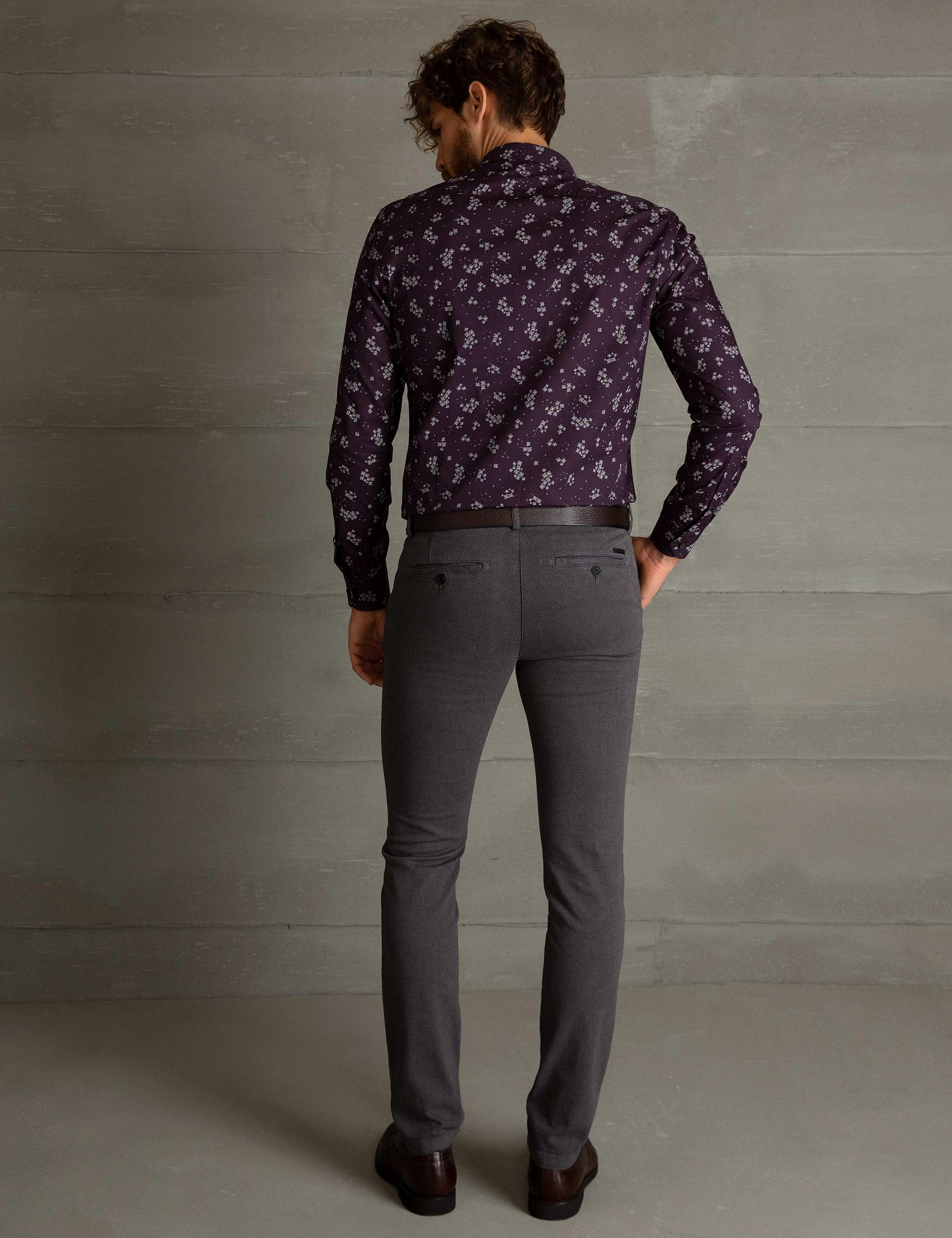 Gri Slim Fit Chino Pantolon