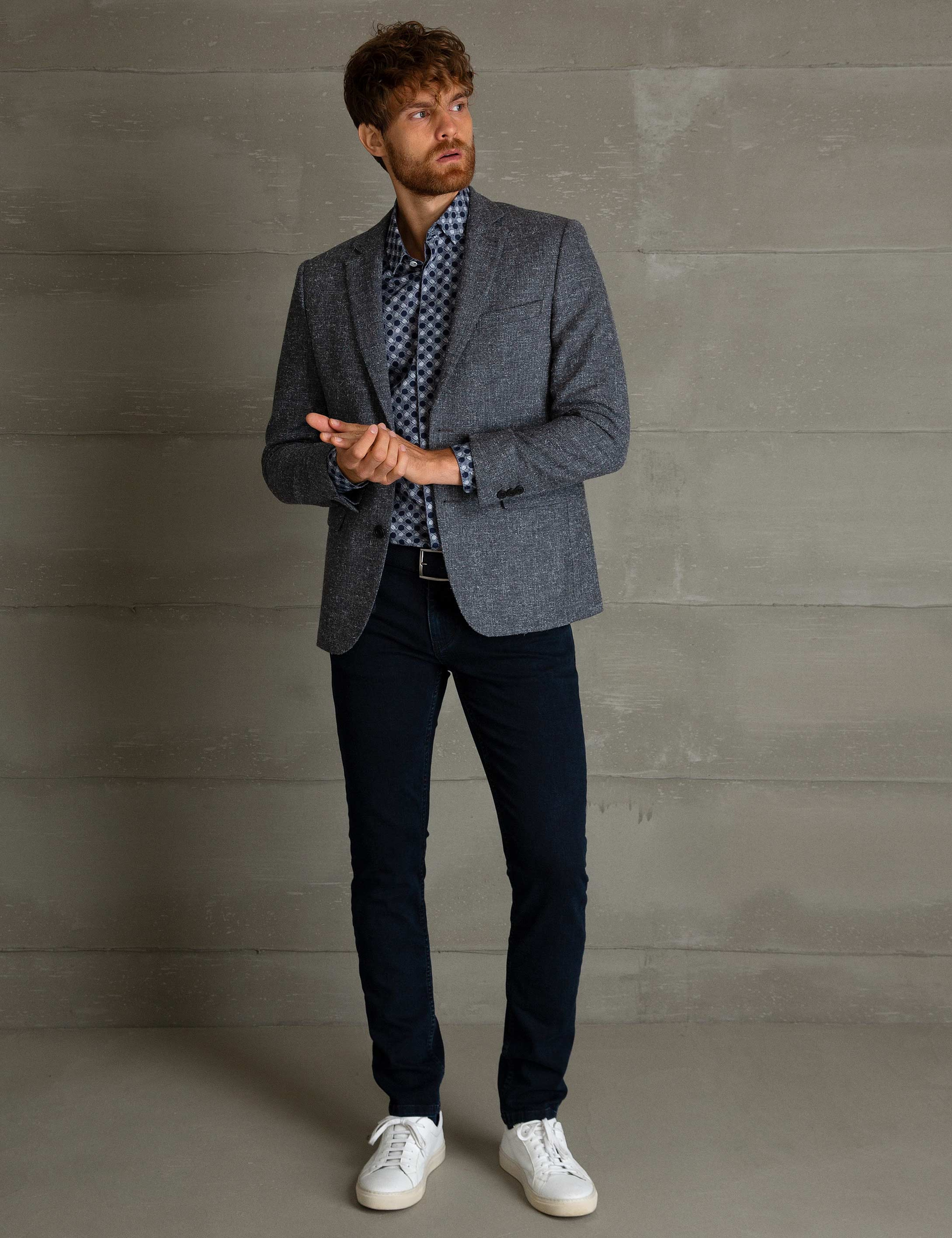 Gri Slim Fit Ceket - Image 1