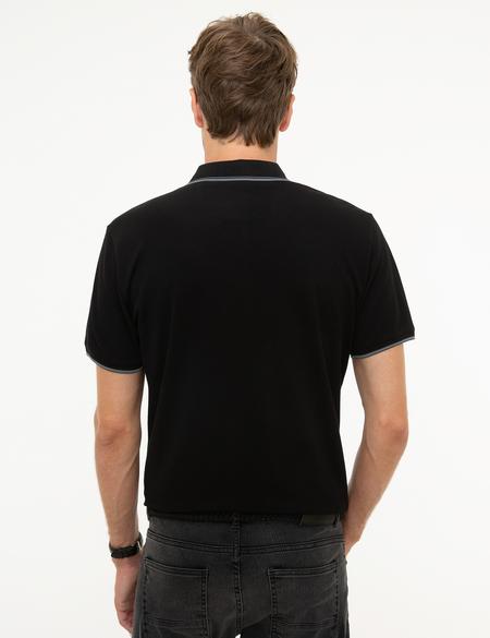 Siyah Slim Fit Polo Yaka T-Shirt - 50199331058