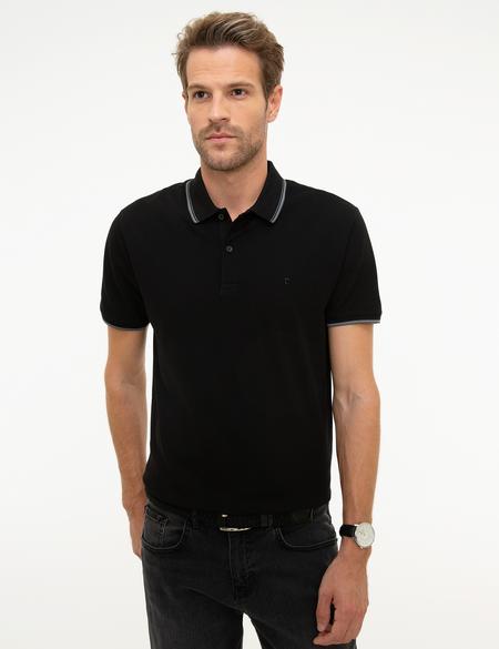 Siyah Slim Fit Polo Yaka T-Shirt - 50199331058