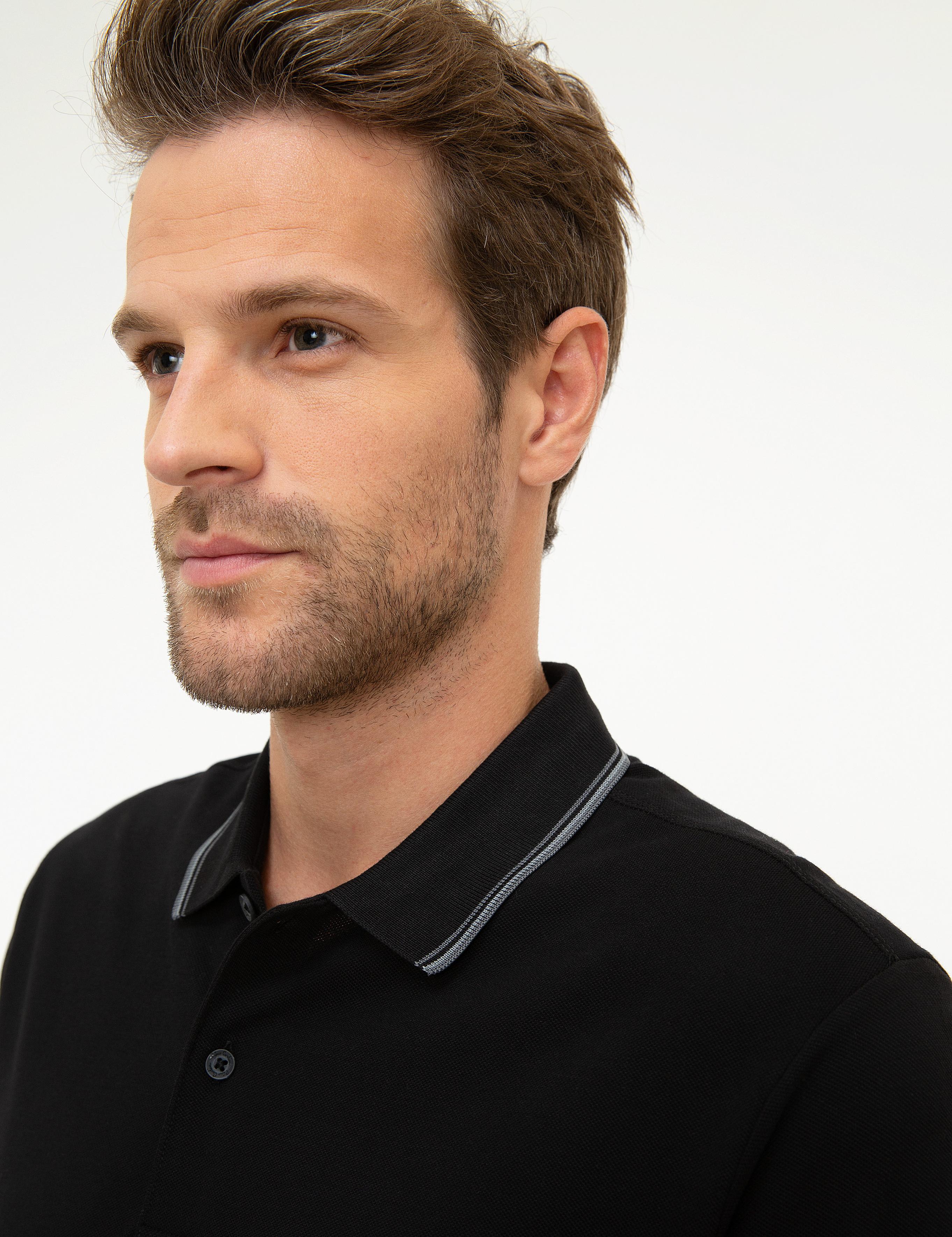 Siyah Slim Fit Polo Yaka T-Shirt