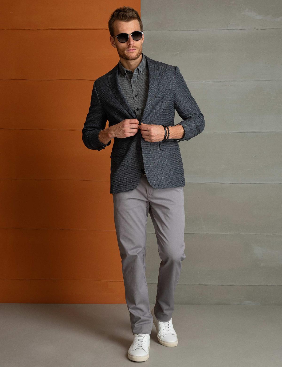 Füme Slim Fit Ceket