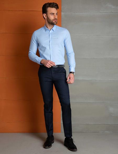 Açık Mavi Slim Fit Gömlek - 50201476012