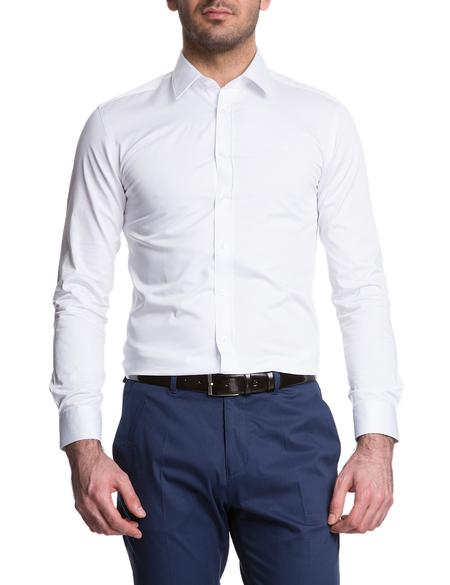 Beyaz Slim Fit Basic Gömlek - 50145389019