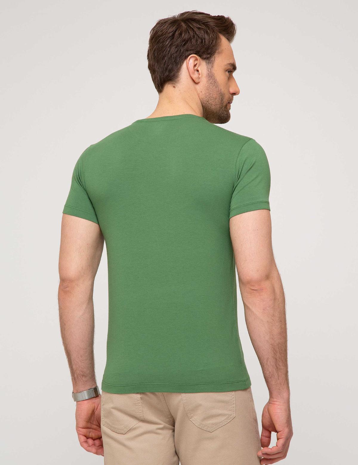 Yeşil Ex. Slim Fit Basic T-shirt - 50192736065