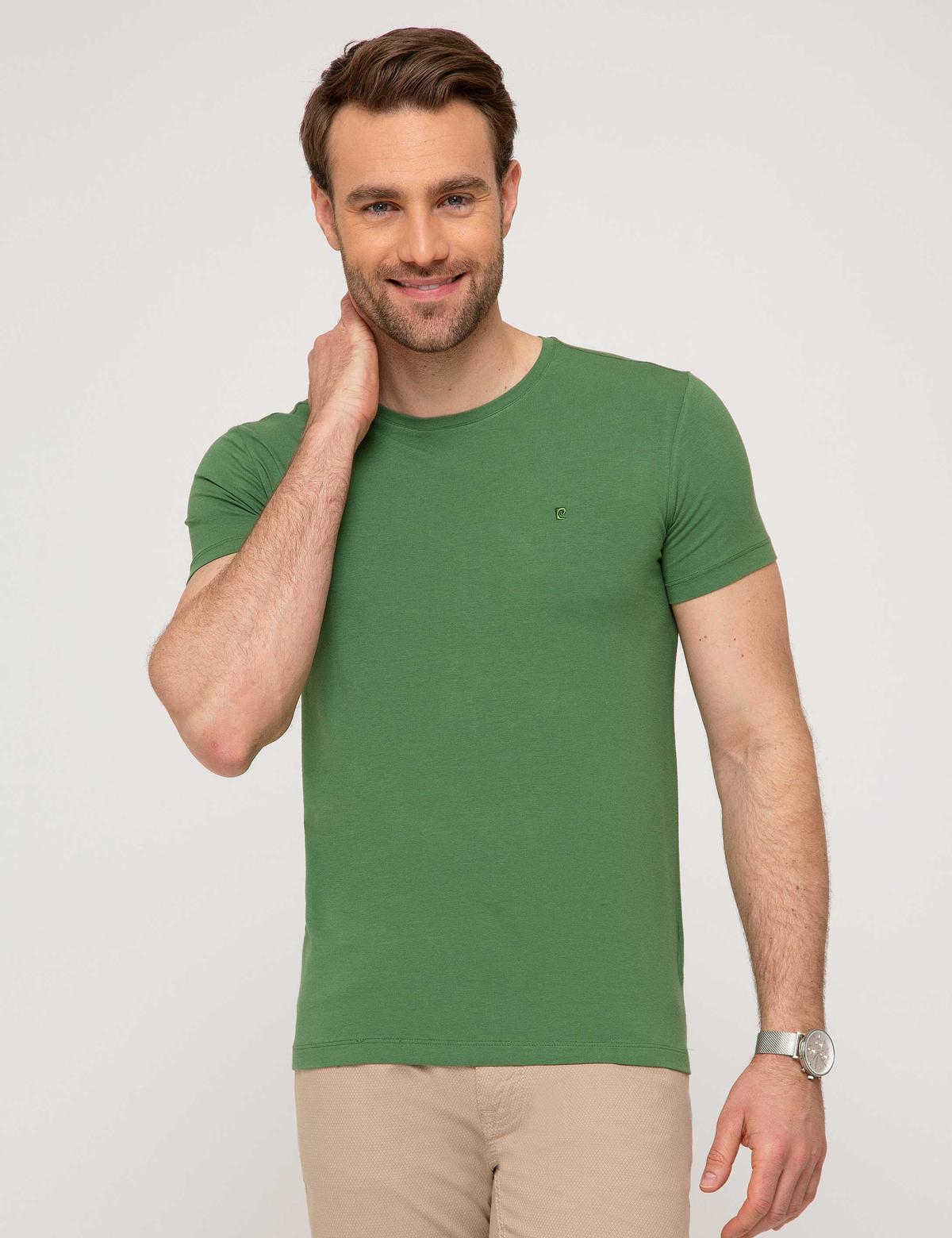 Yeşil Ex. Slim Fit Basic T-shirt - 50192736065
