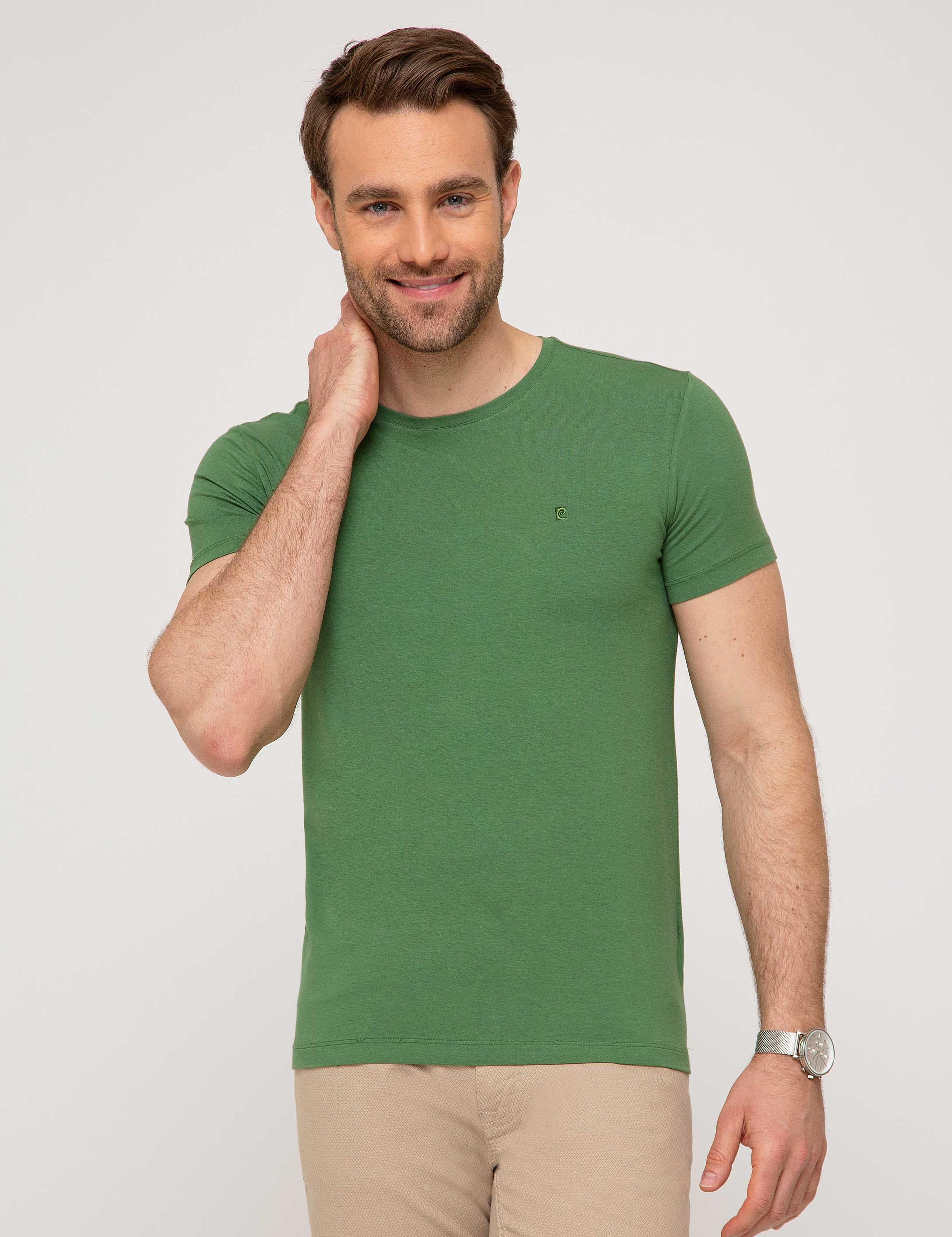 Yeşil Ex. Slim Fit Basic T-shirt