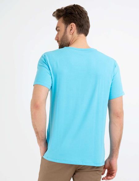 Açık Mavi Ex. Slim Fit Basic T-shirt - 50192736091