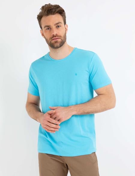 Açık Mavi Ex. Slim Fit Basic T-shirt - 50192736091