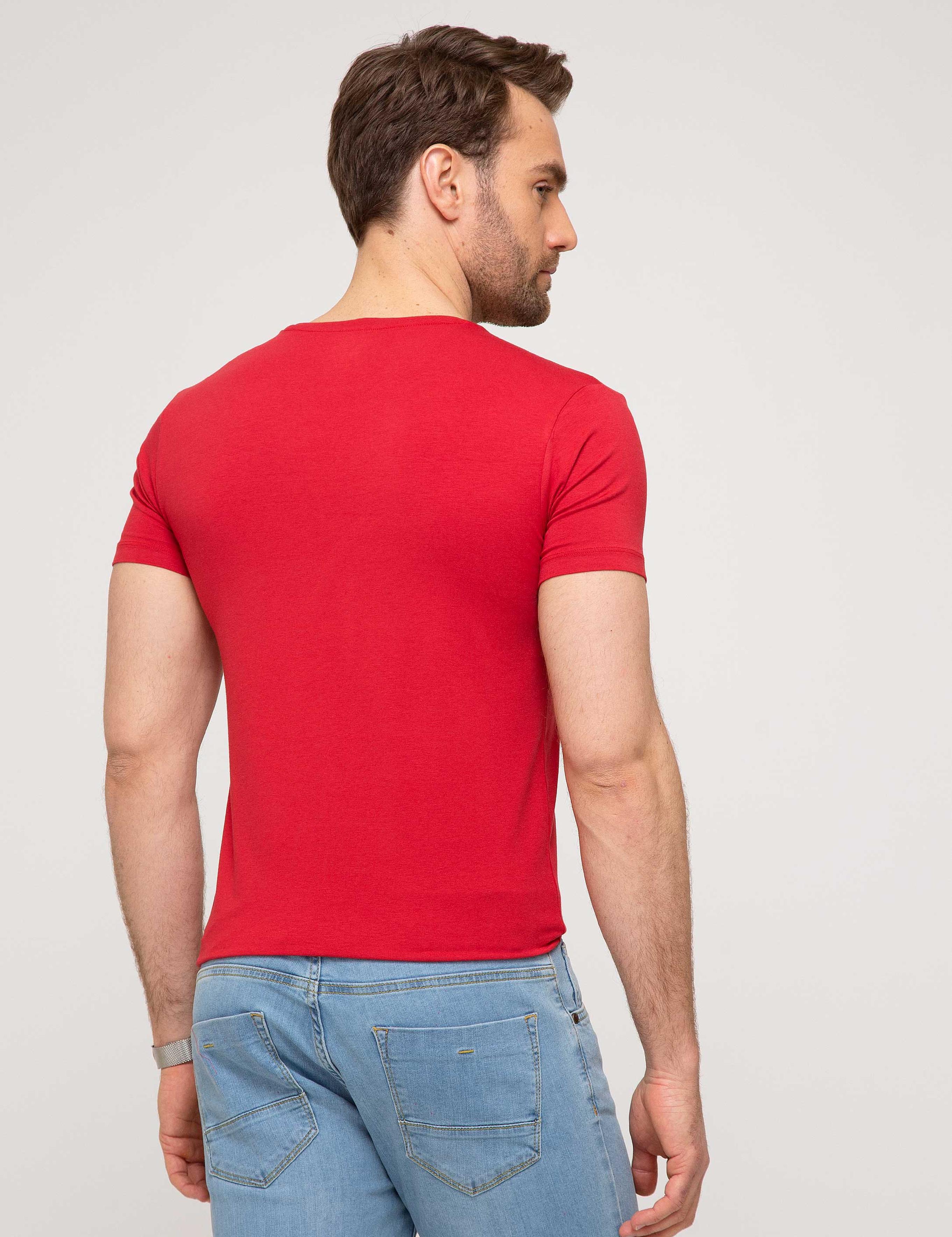 Kırmızı Ex. Slim Fit Basic T-shirt