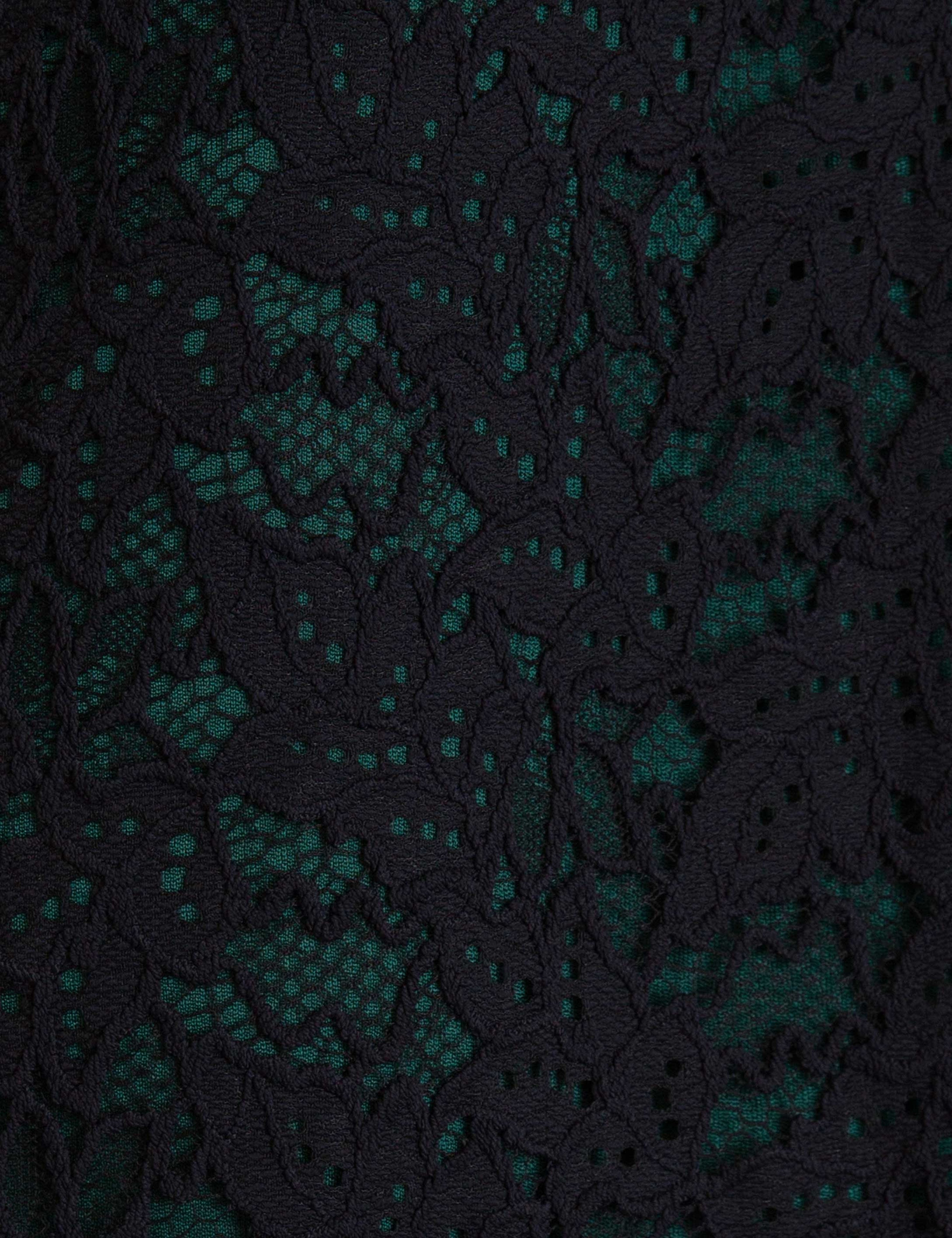 Koyu Yeşil Real Slim Fit Dokuma Elbise - Image 4