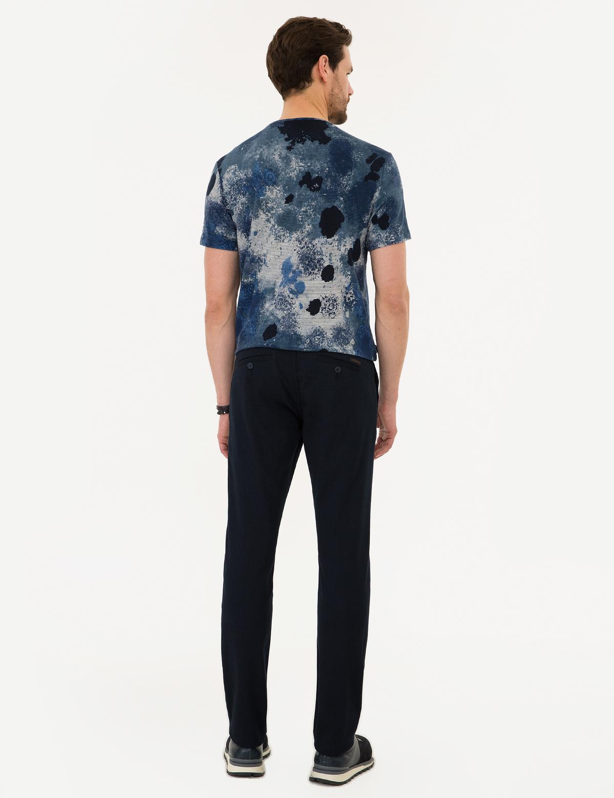 Lacivert Slim Fit Kanvas Pantolon - 50225938086