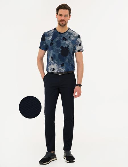 Lacivert Slim Fit Kanvas Pantolon - 50225938086