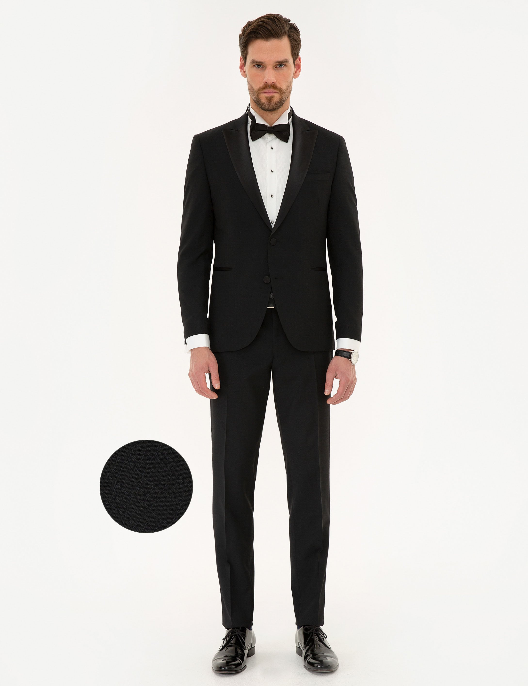 Siyah Yelekli Ekstra Slim Fit Damatlık