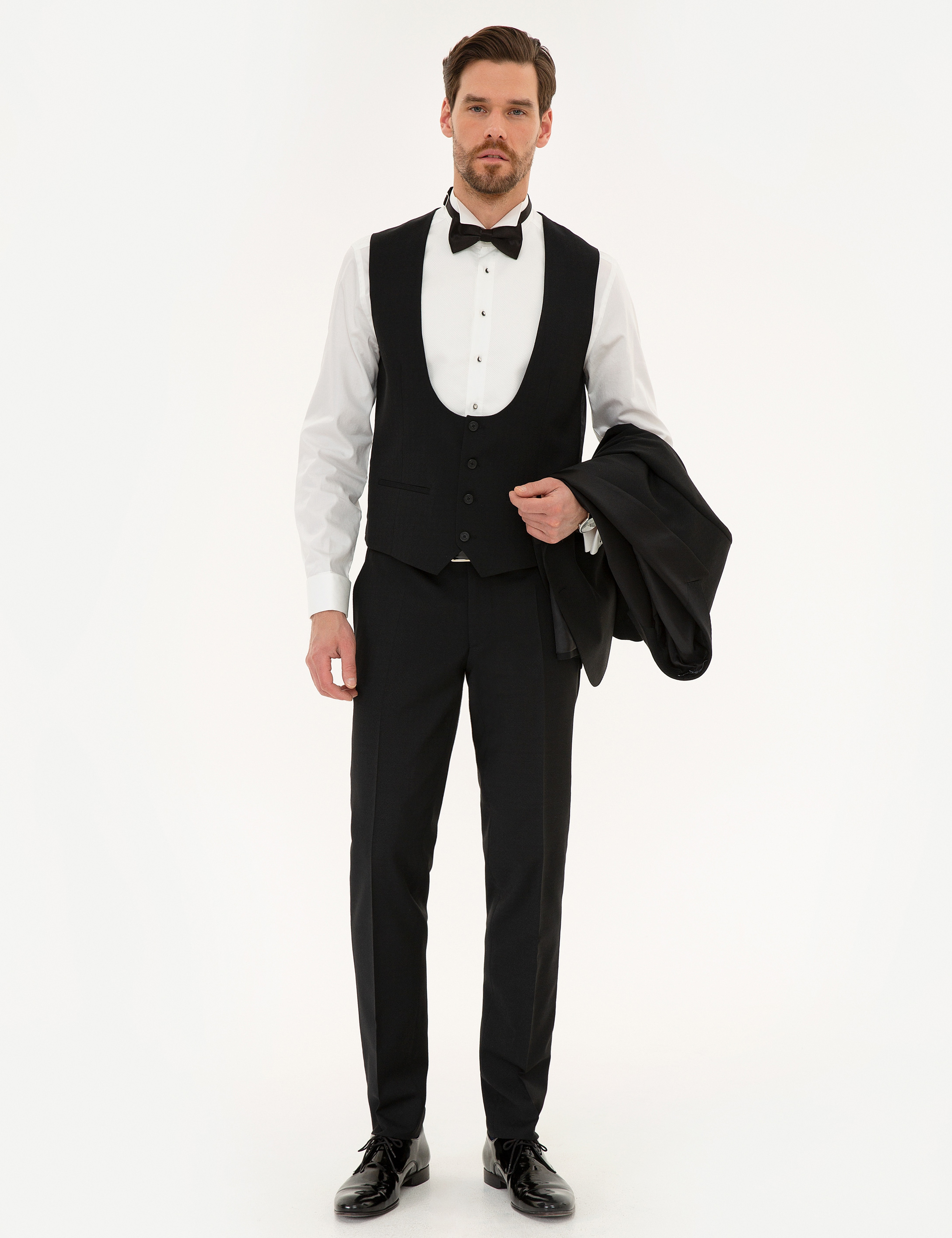 Siyah Yelekli Ekstra Slim Fit Damatlık - Image 3
