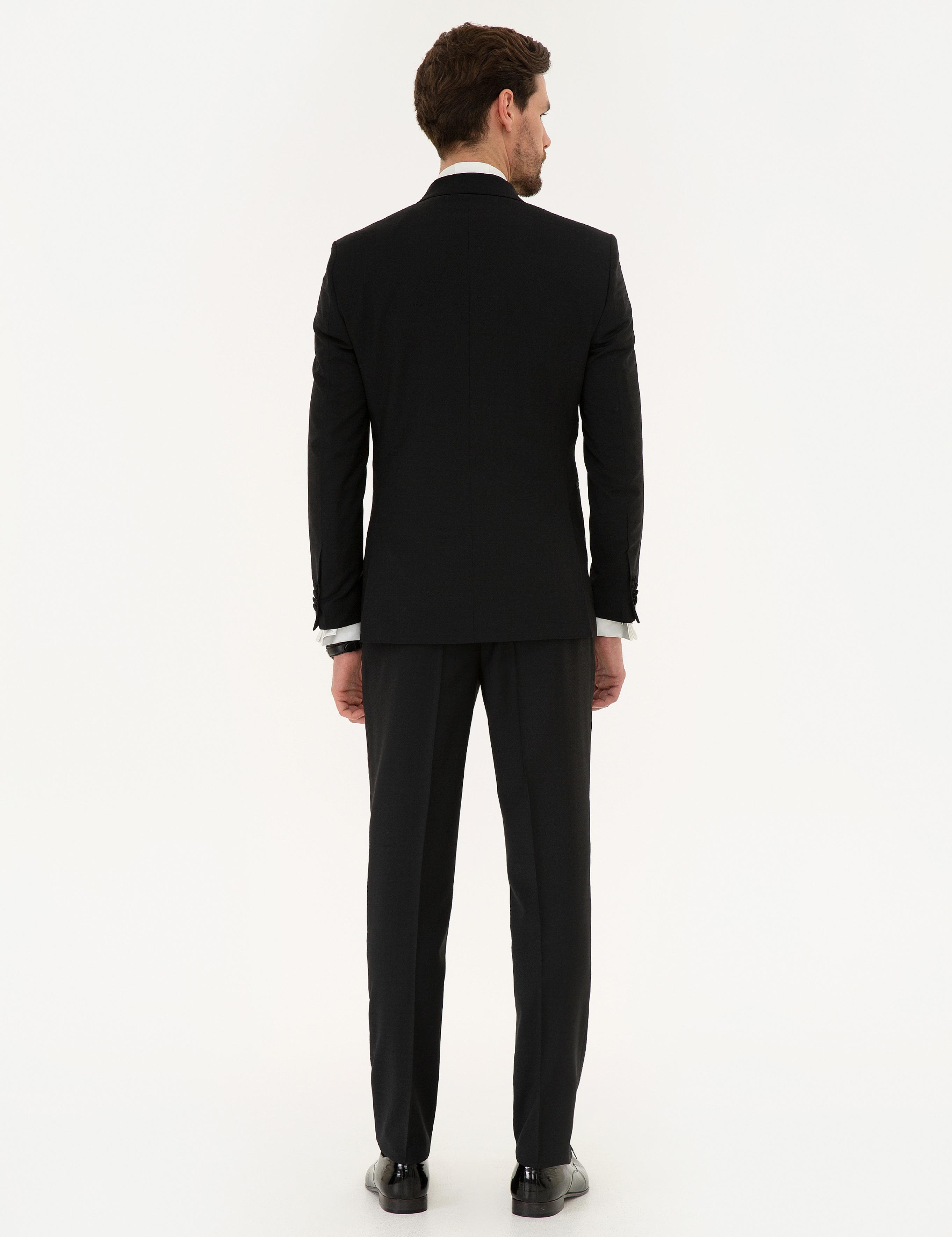 Siyah Yelekli Ekstra Slim Fit Damatlık