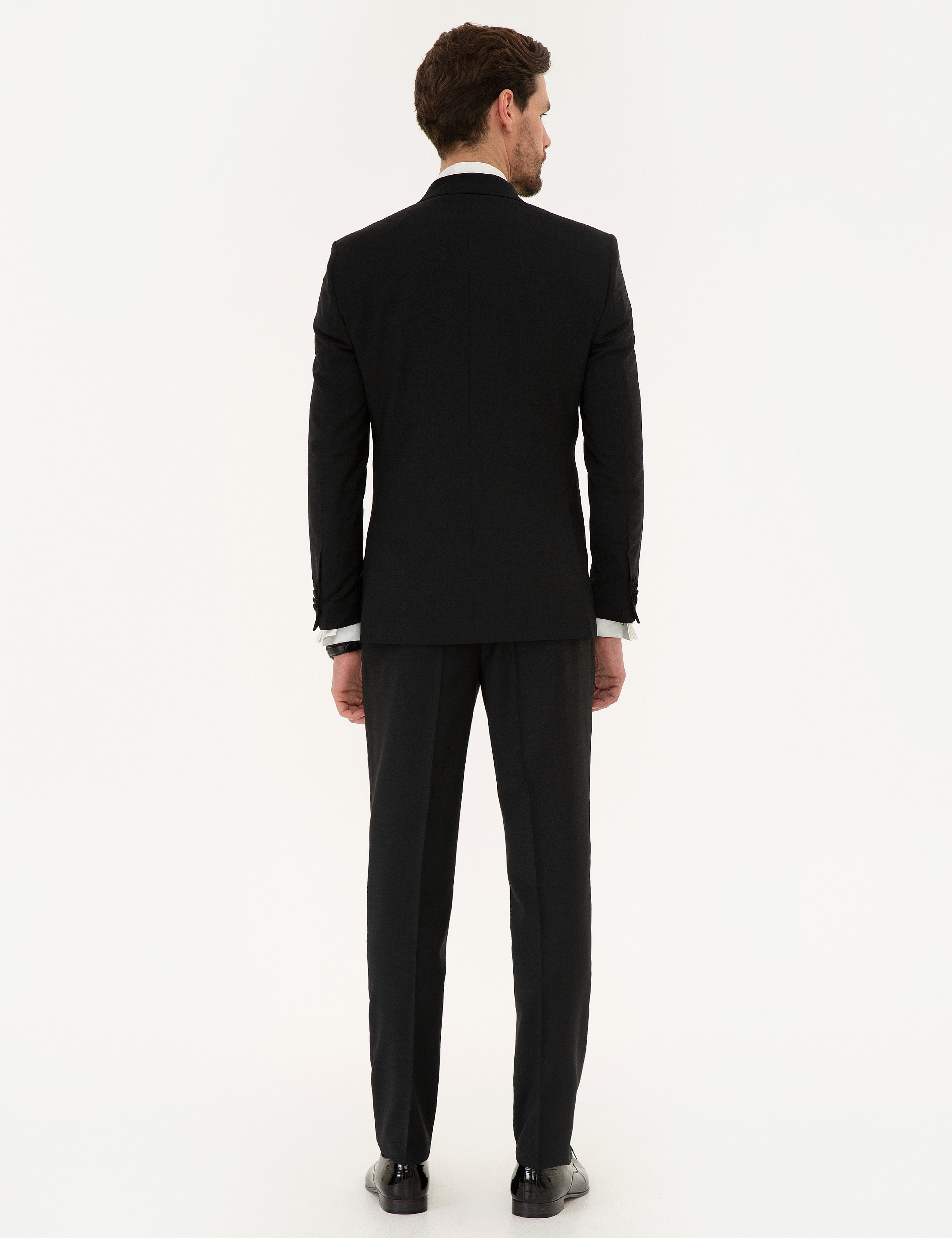 Siyah Yelekli Ekstra Slim Fit Damatlık