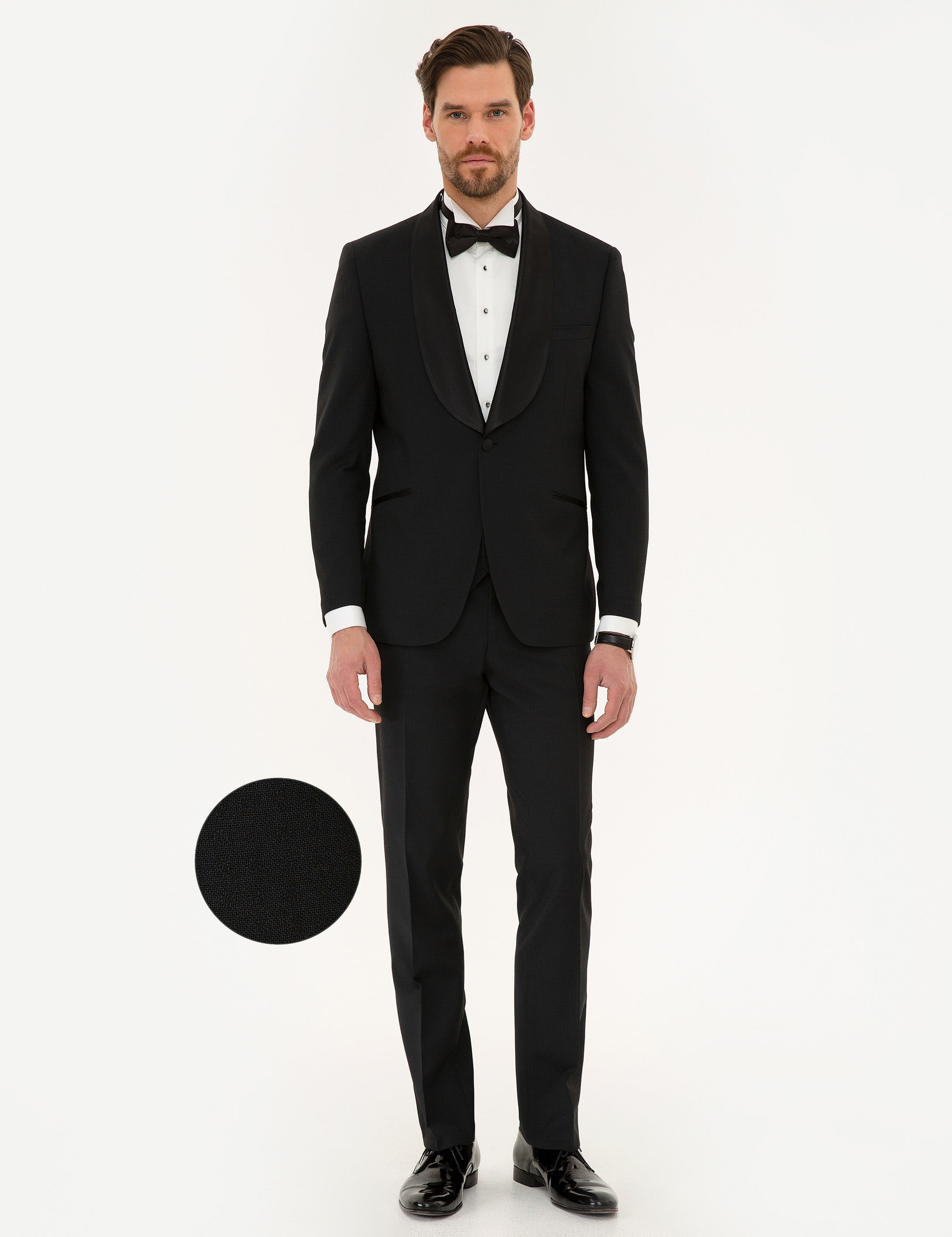 Siyah Slim Fit Smokin - Image 1