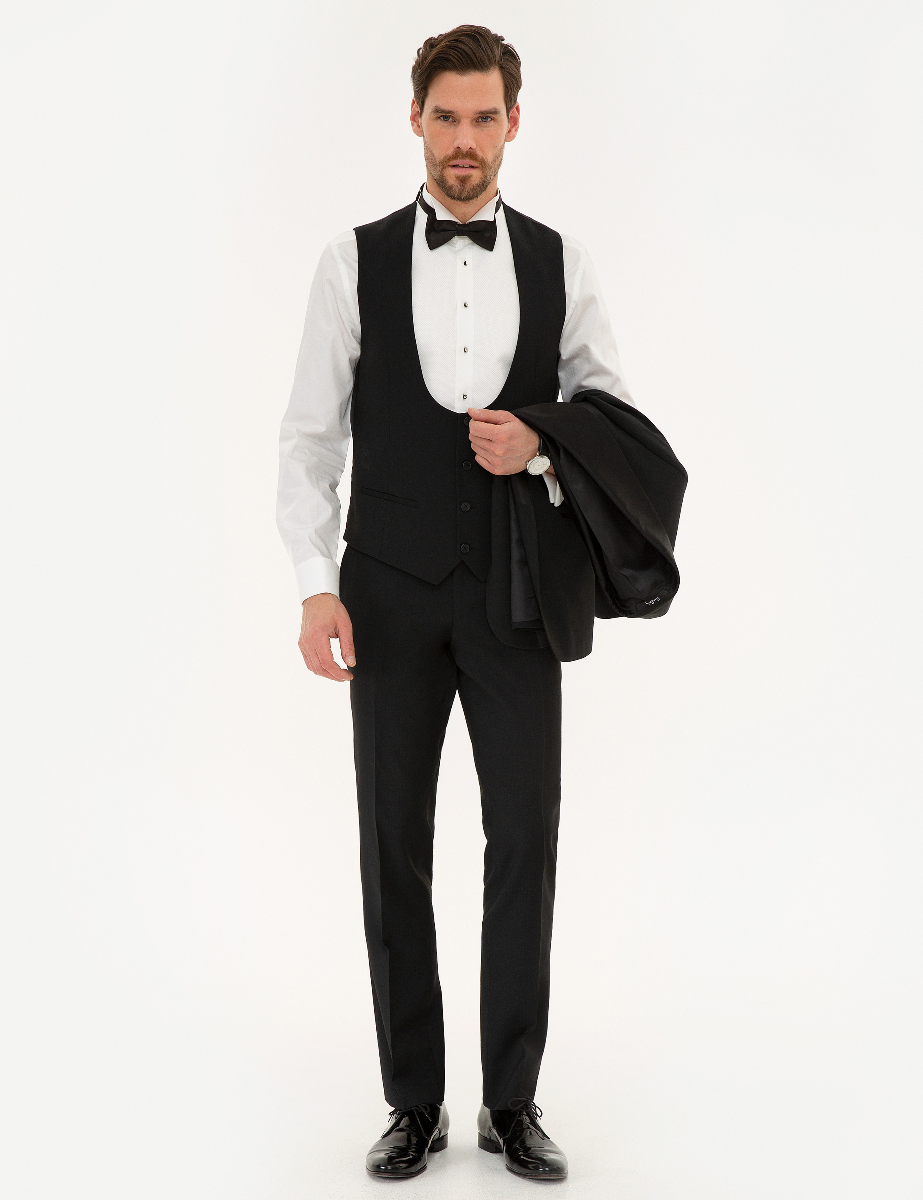 Siyah Slim Fit Smokin - Image 3