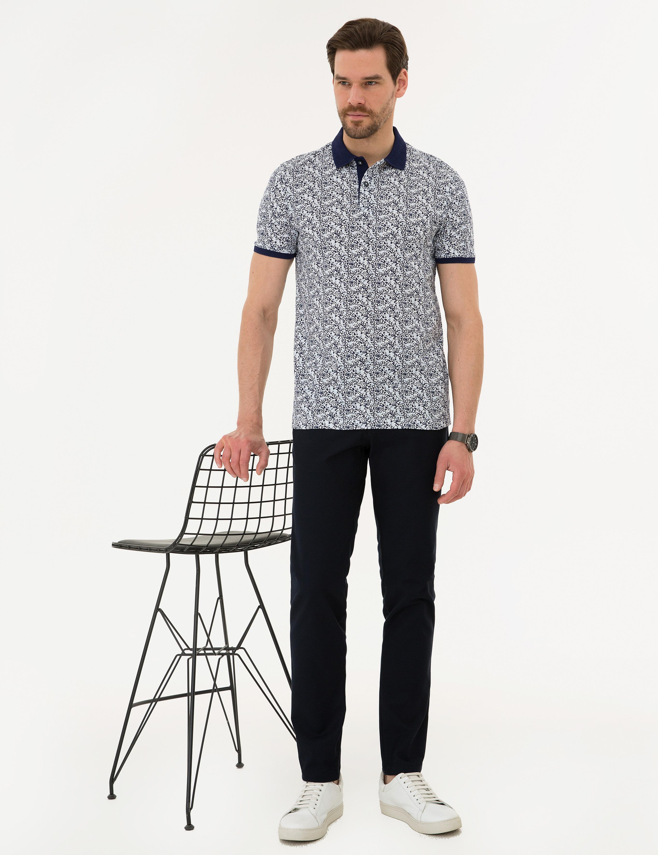 Lacivert Slim Fit Polo Yaka Tişört