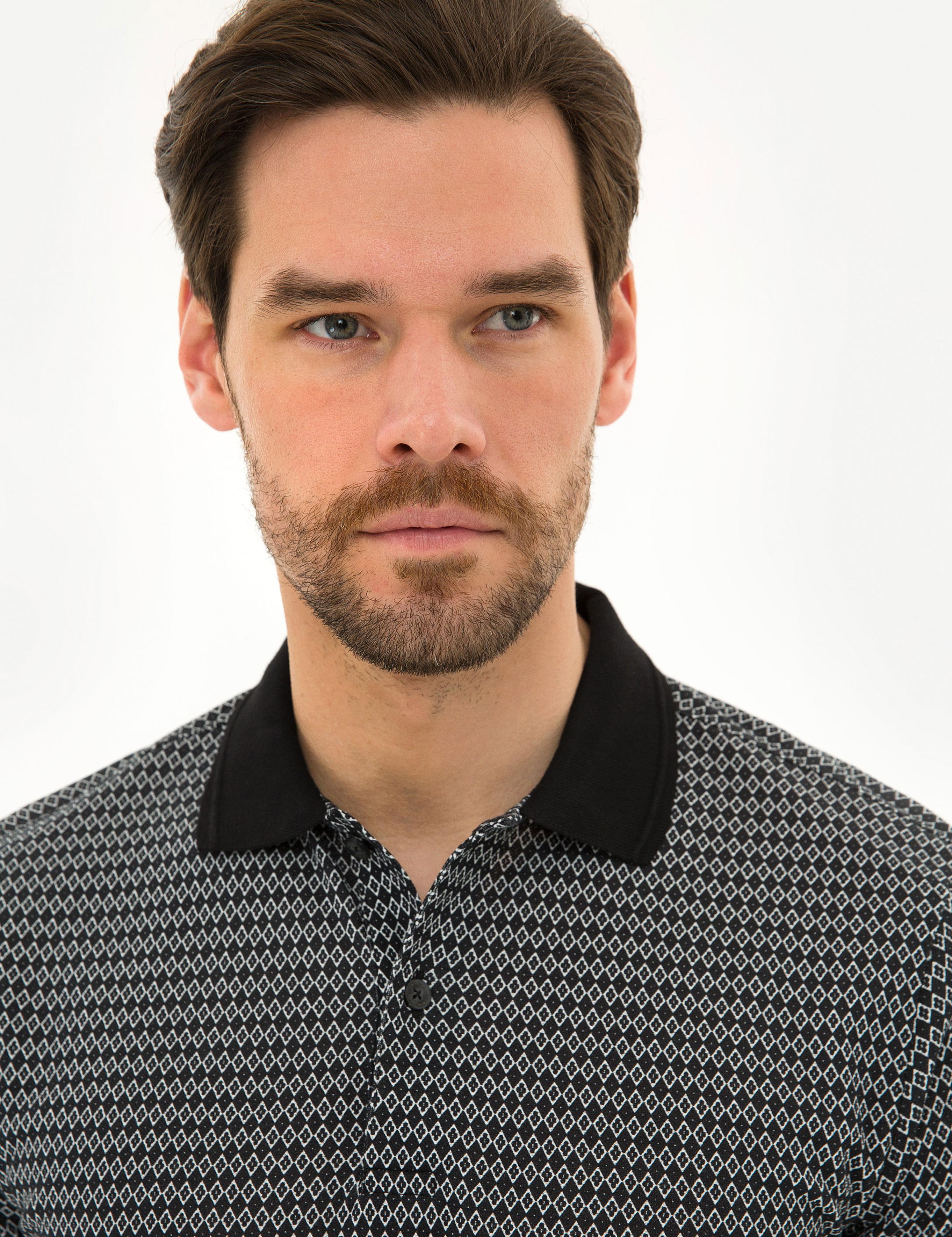 Siyah Slim Fit Polo Yaka Tişört