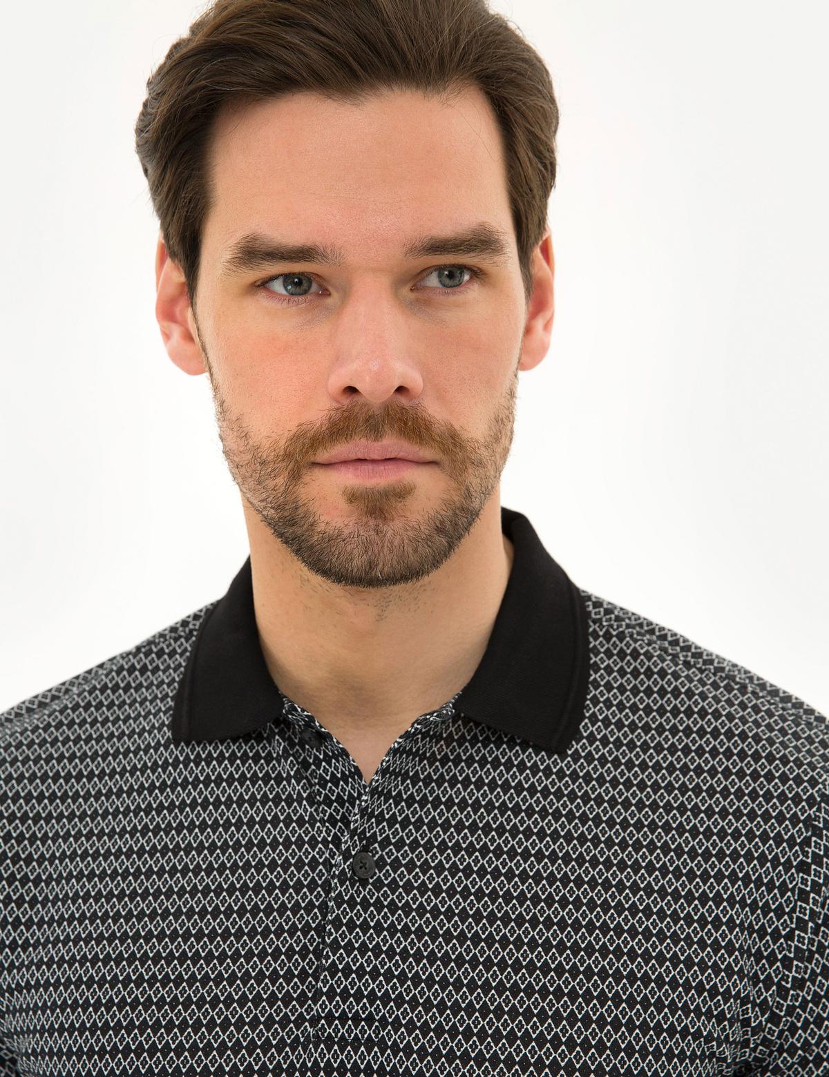 Siyah Slim Fit Polo Yaka T-Shirt