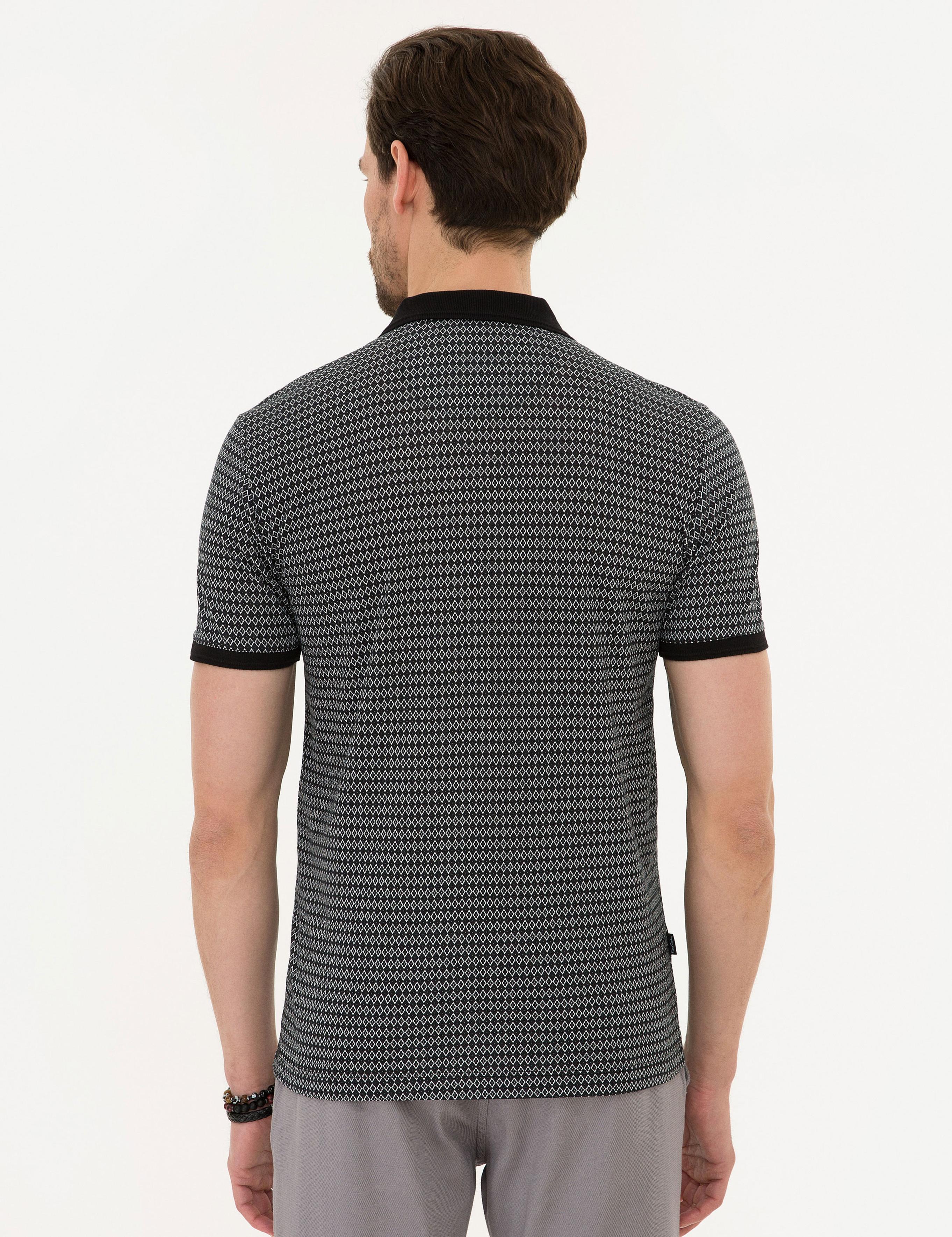 Siyah Slim Fit Polo Yaka Tişört