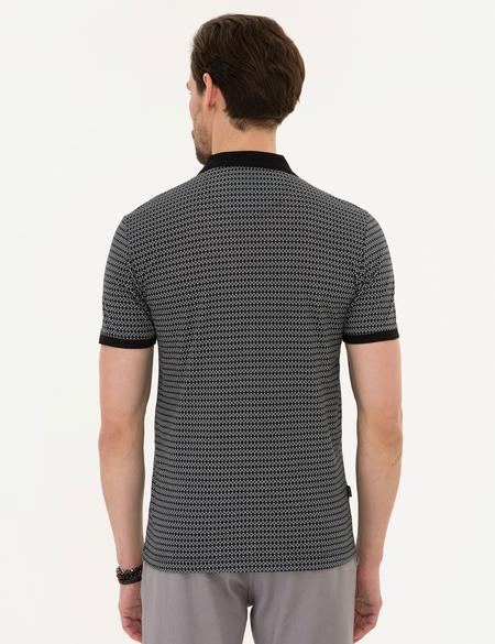 Siyah Slim Fit Polo Yaka Tişört - 50221383038