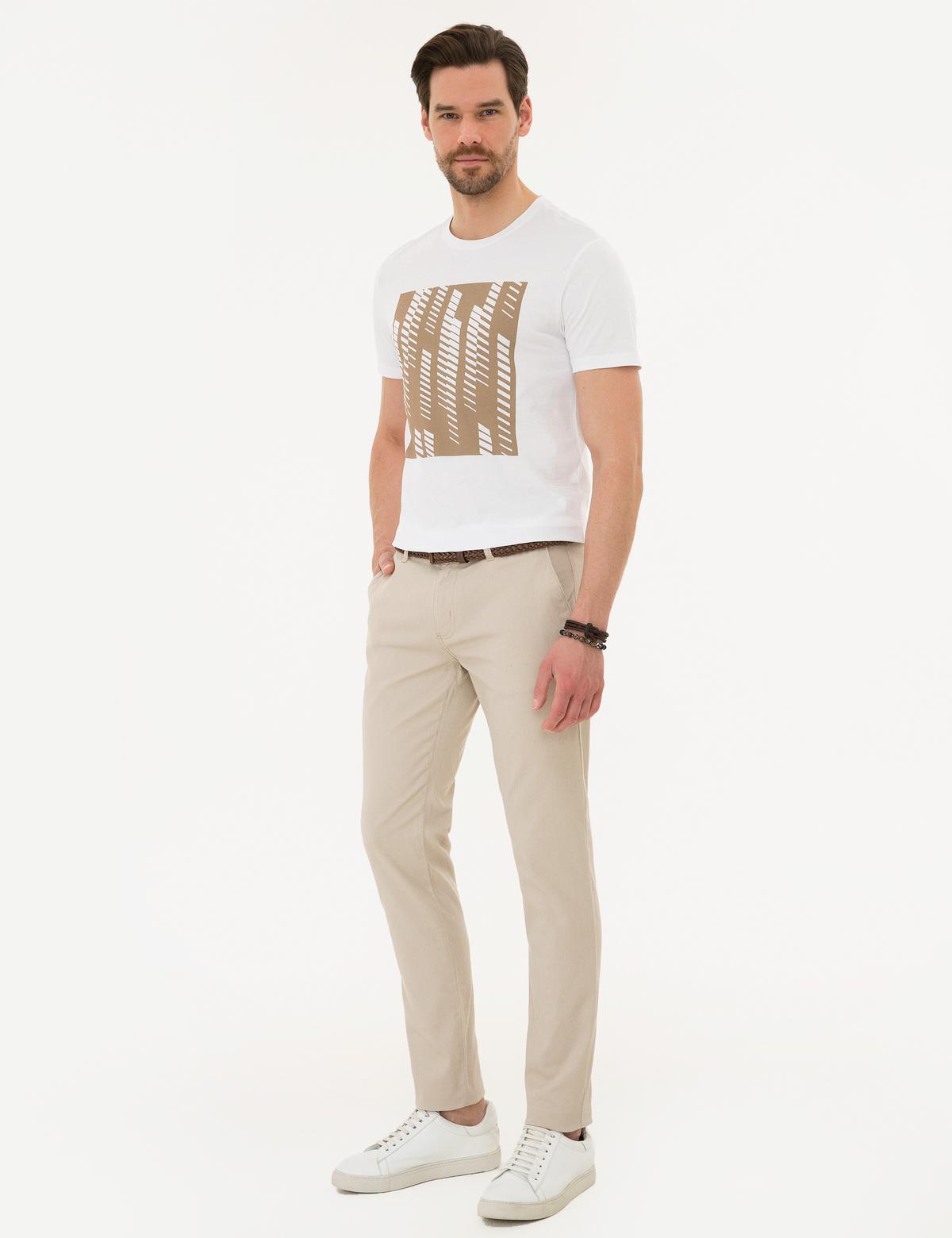 Bej Slim Fit Kanvas Pantolon - 50225938004