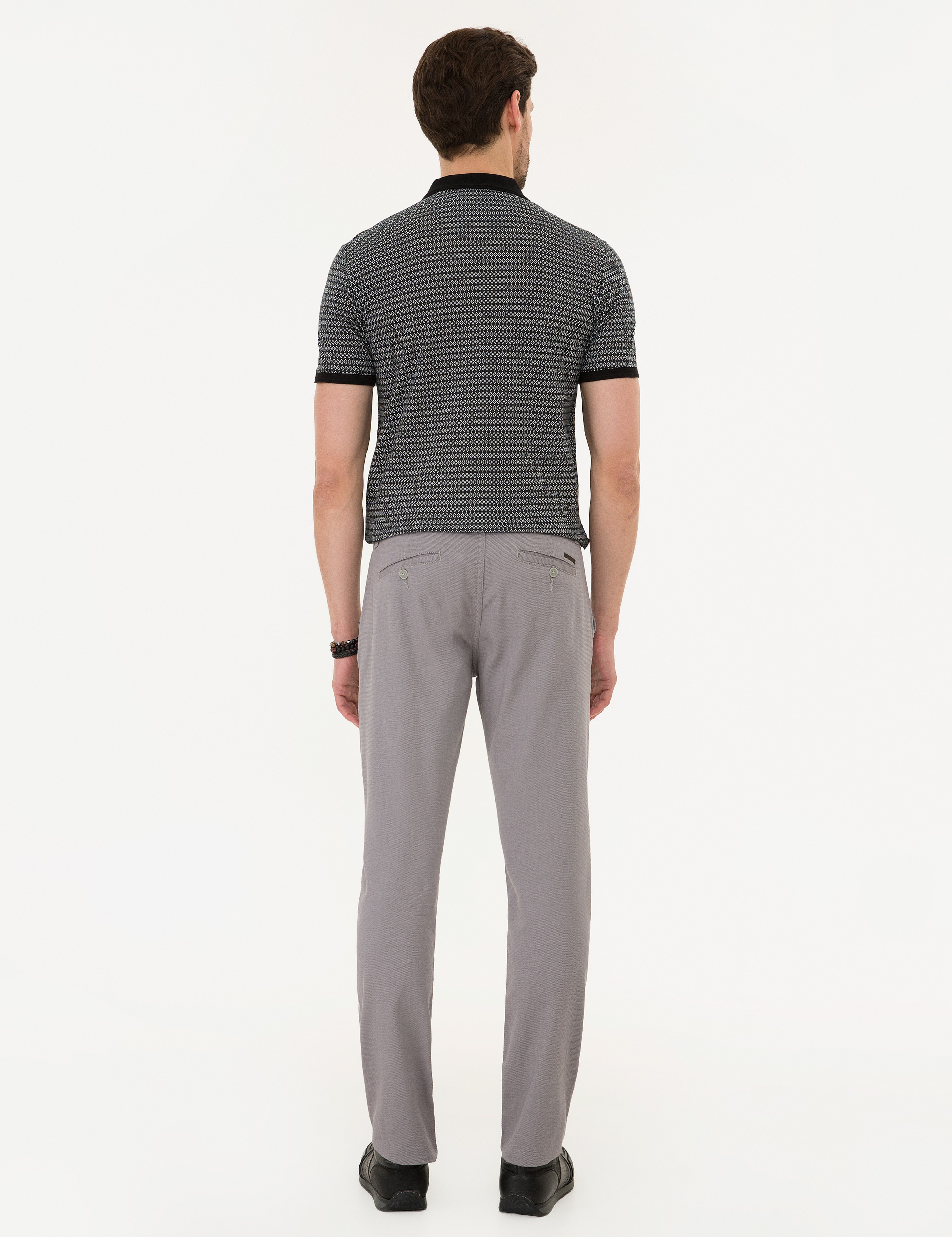 Gri Slim Fit Chino Pantolon - Image 4