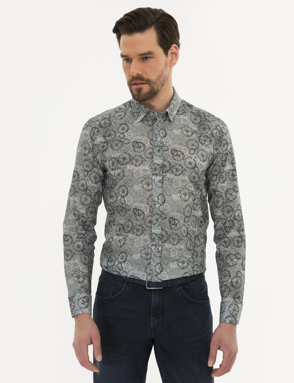 Gri Slim Fit Gömlek