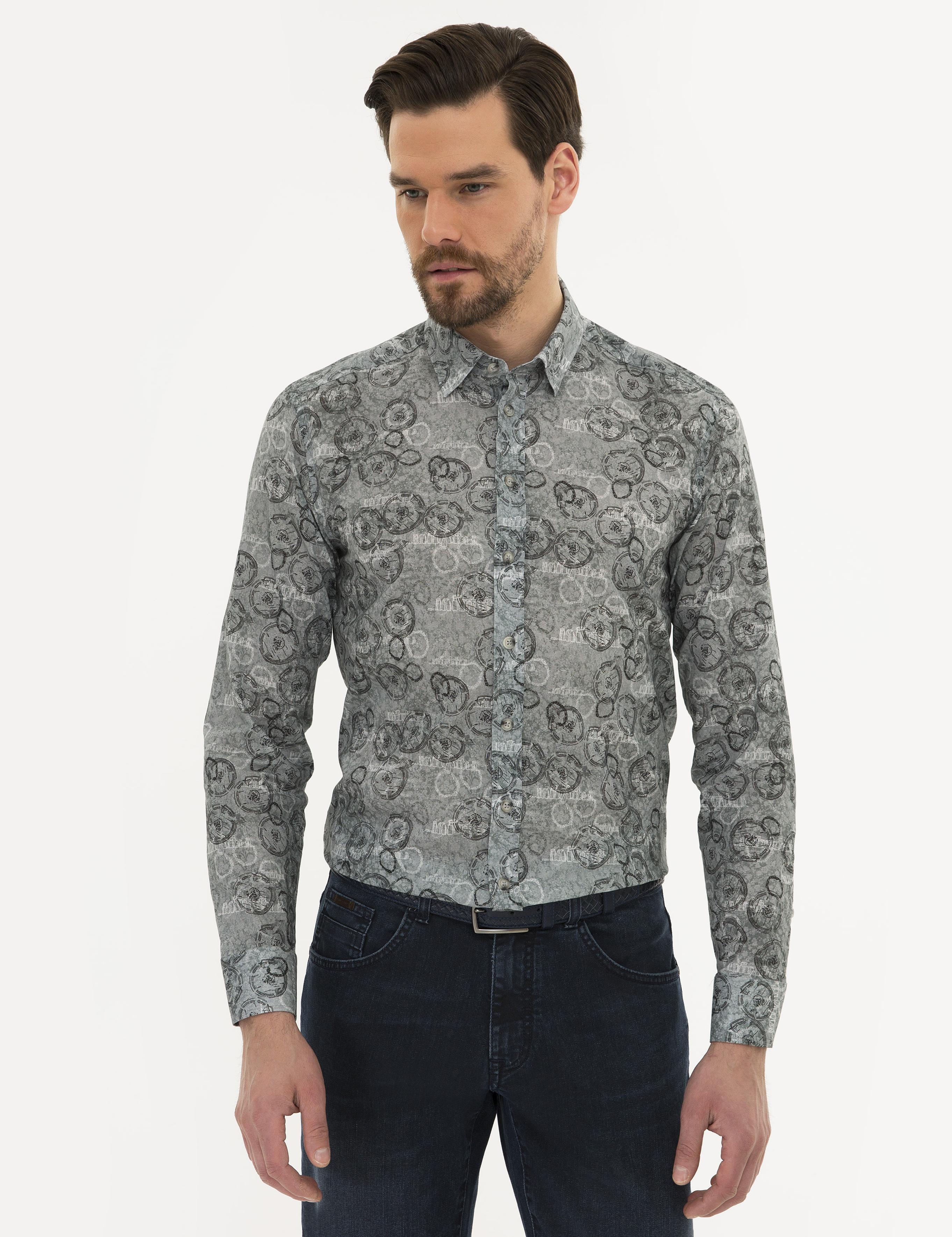 Gri Slim Fit Gömlek