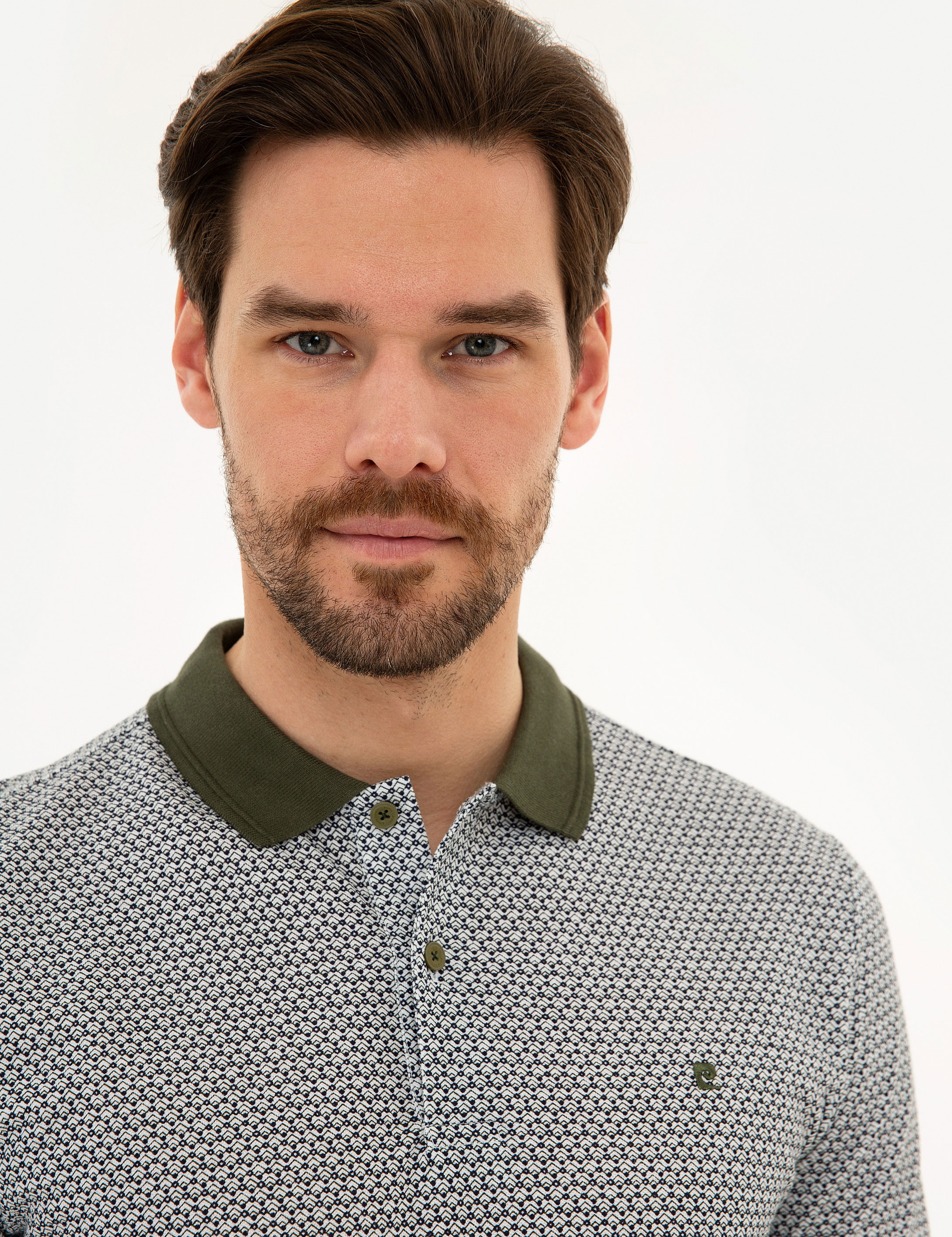 Haki Slim Fit Polo Yaka Tişört - Image 1
