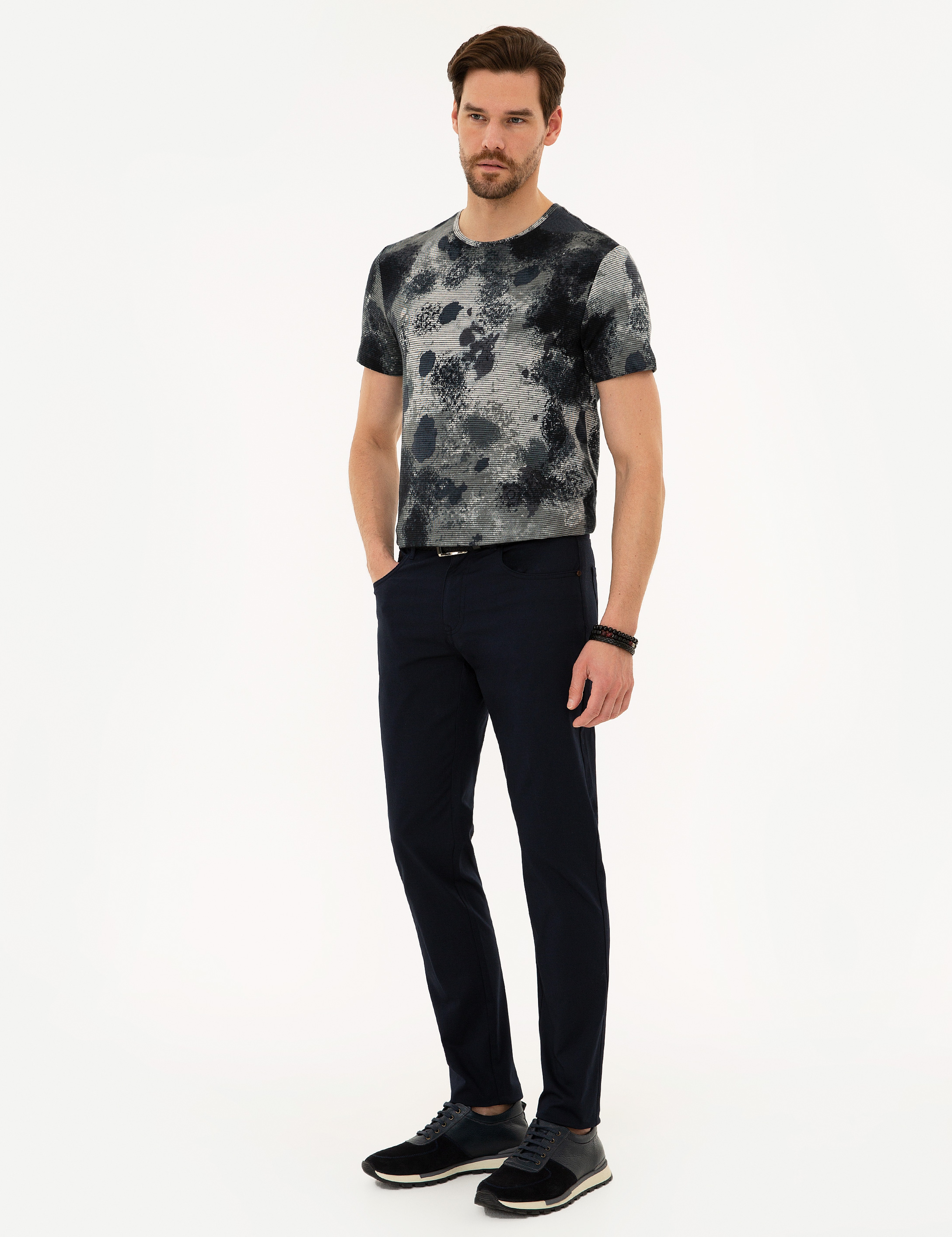 Lacivert Slim Fit Kanvas Pantolon - Image 2
