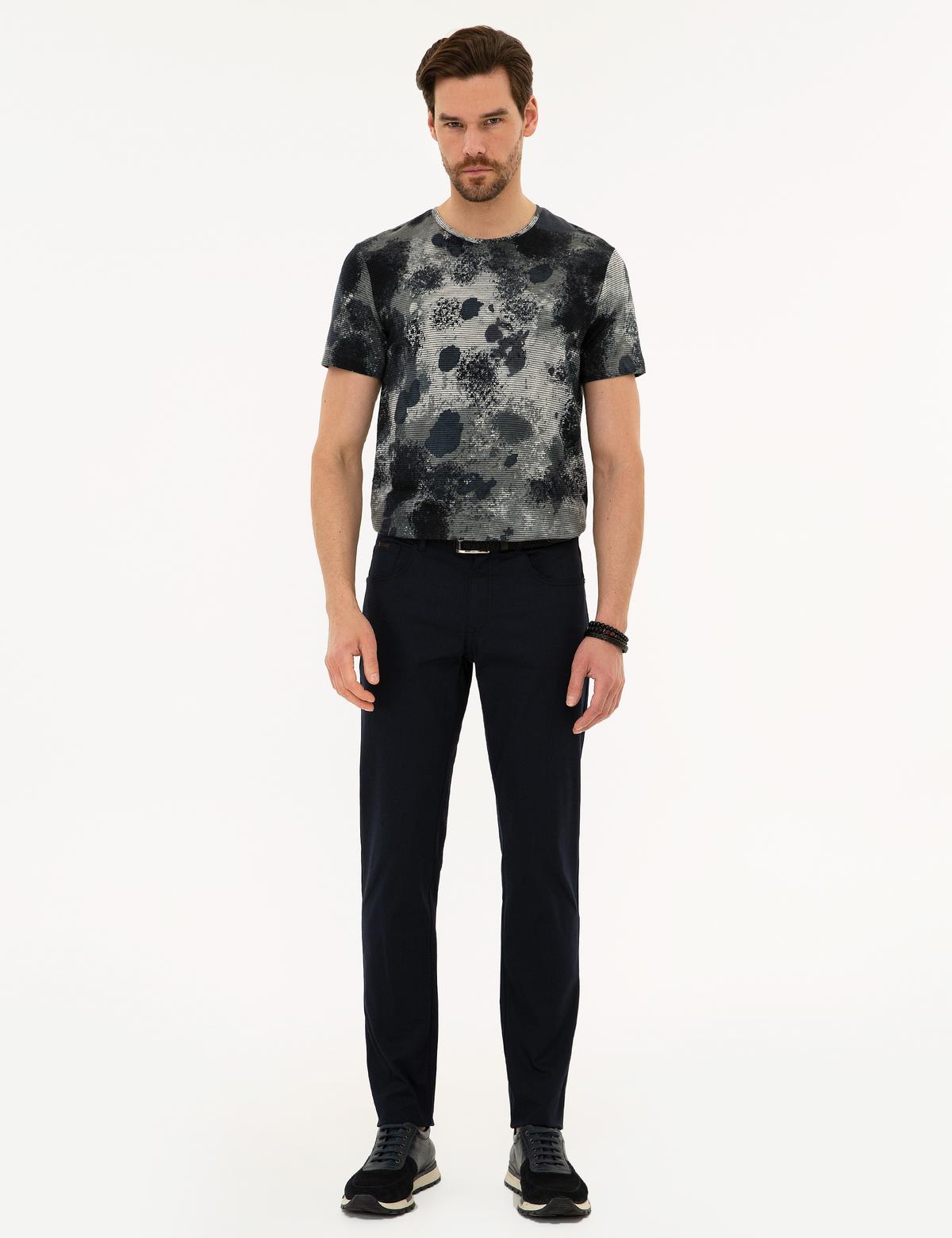 Lacivert Slim Fit Chino Pantolon