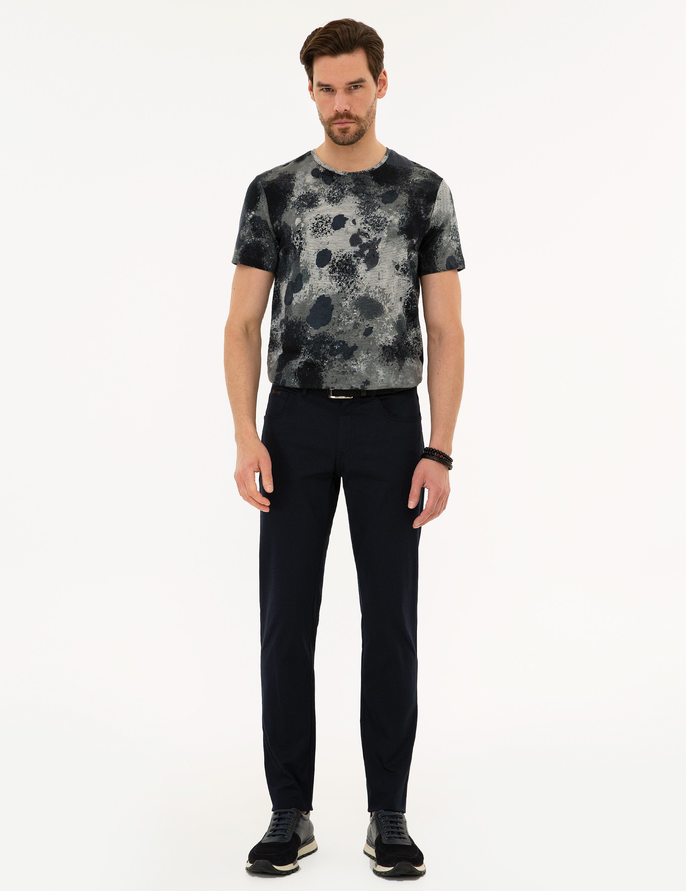 Lacivert Slim Fit Chino Pantolon