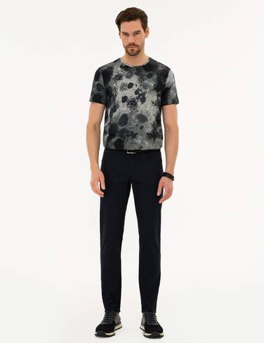 Lacivert Slim Fit Chino Pantolon
