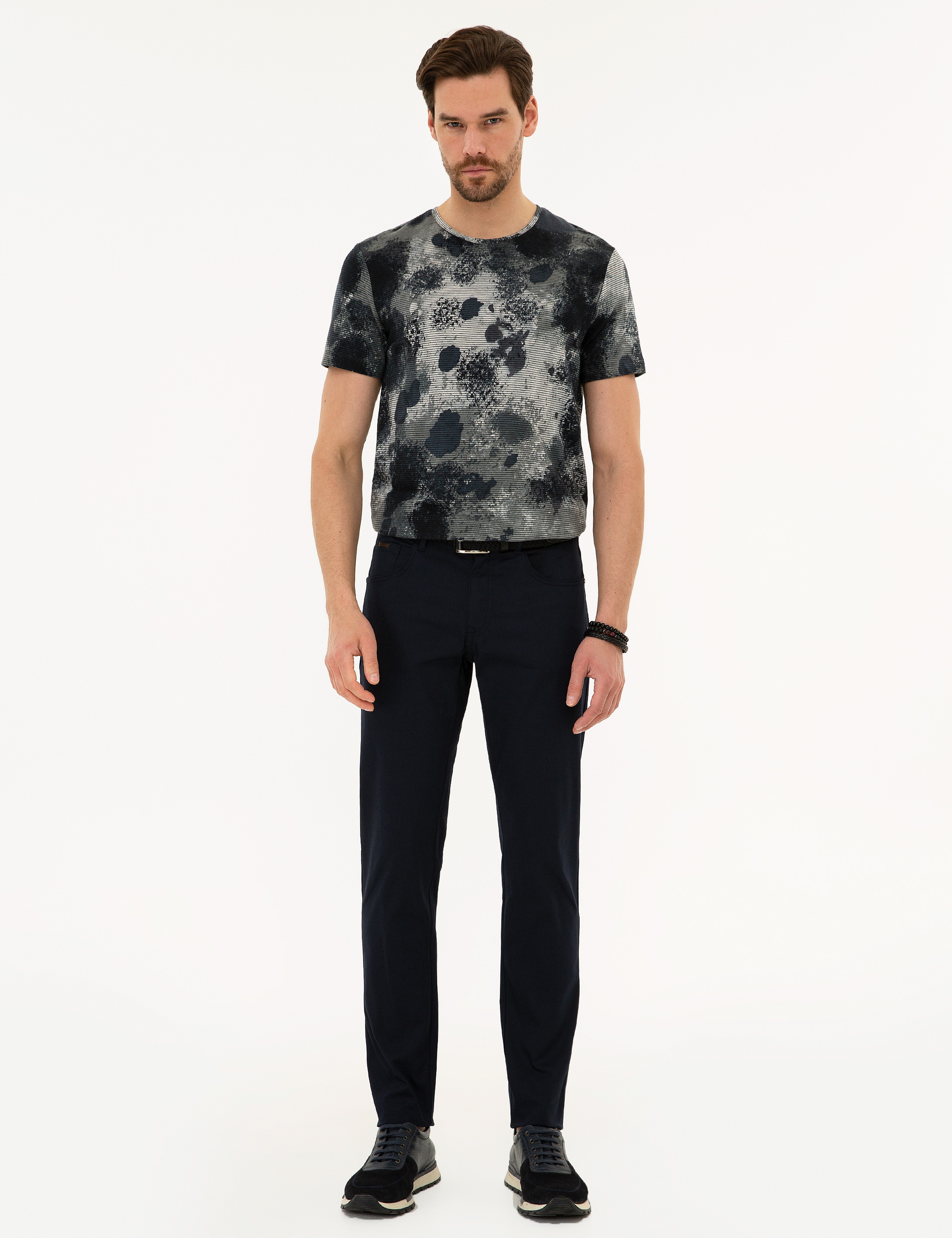 Lacivert Slim Fit Kanvas Pantolon - Image 1