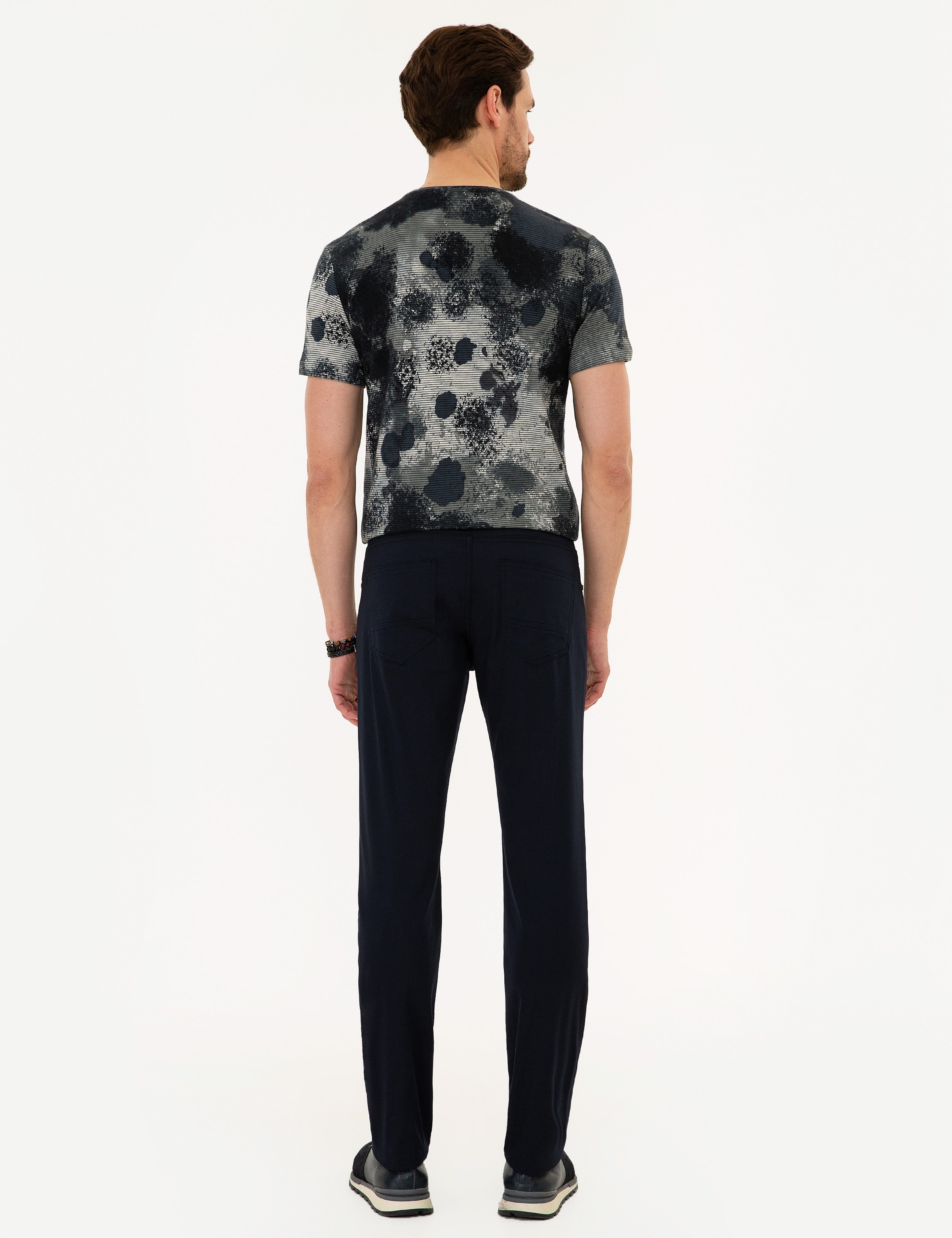 Lacivert Slim Fit Kanvas Pantolon - Image 4
