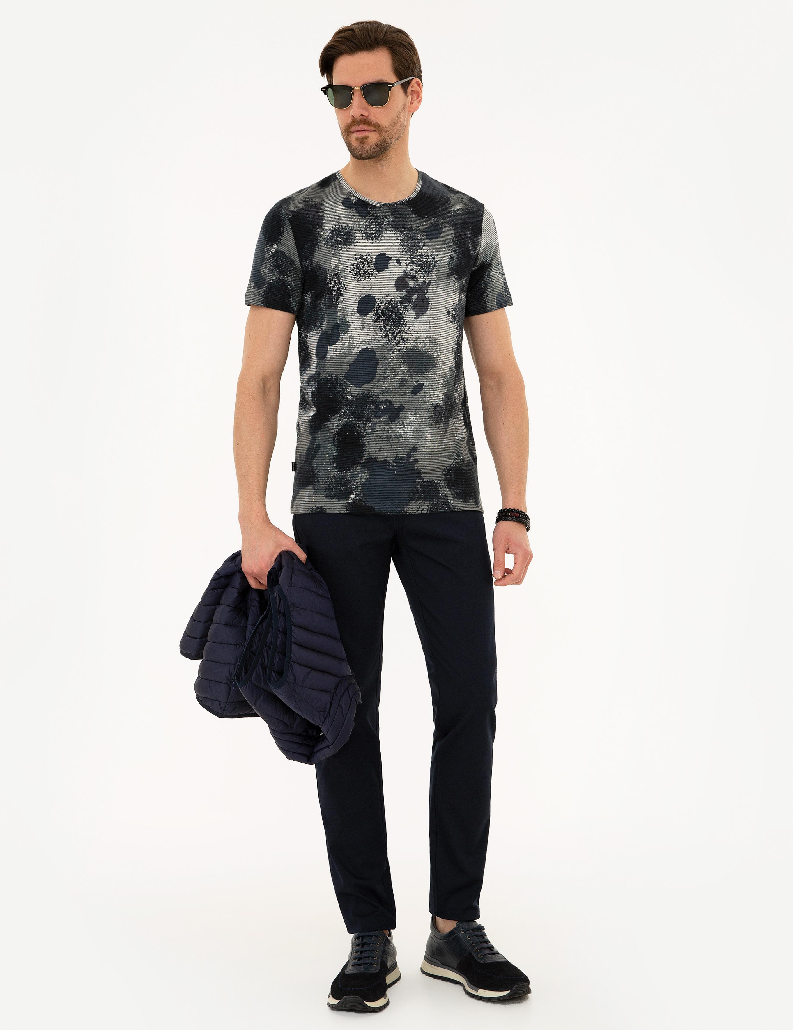 Lacivert Slim Fit Chino Pantolon