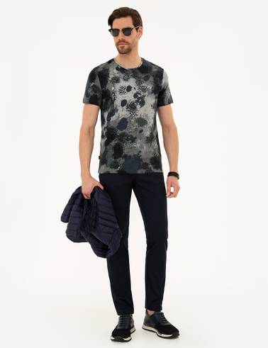 Lacivert Slim Fit Chino Pantolon